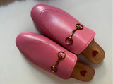 NEW IN Monaveen Pink Leather Slipper Mules