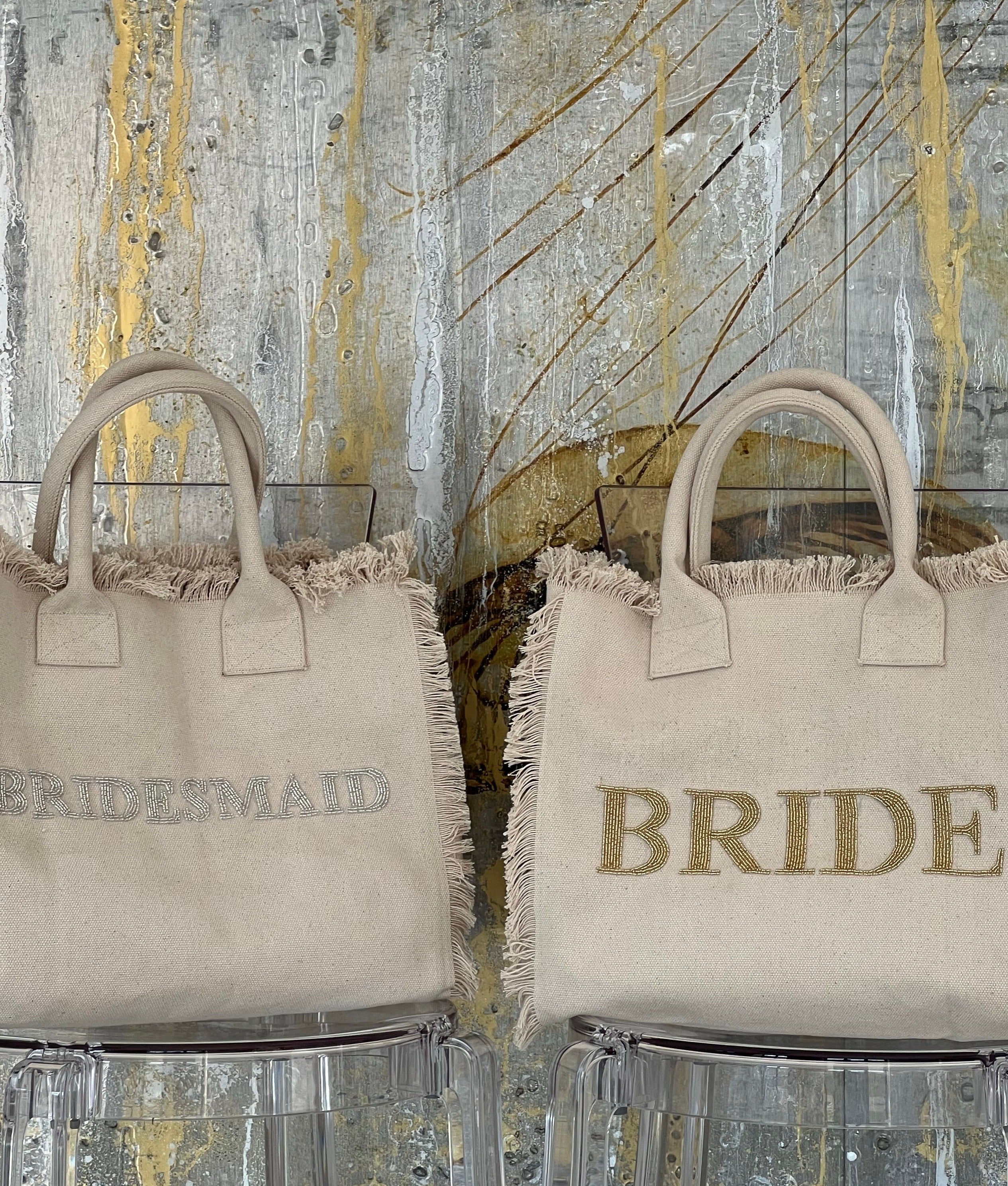 FRINGE TOTE BAG - MONOGRAM