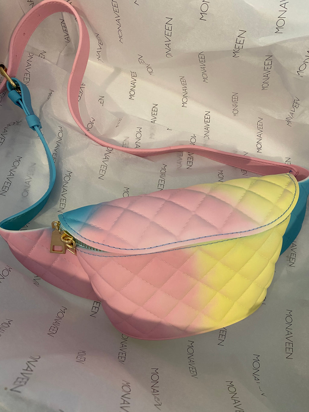 NEW IN Quilted TYE DYE Effect BELT BAG