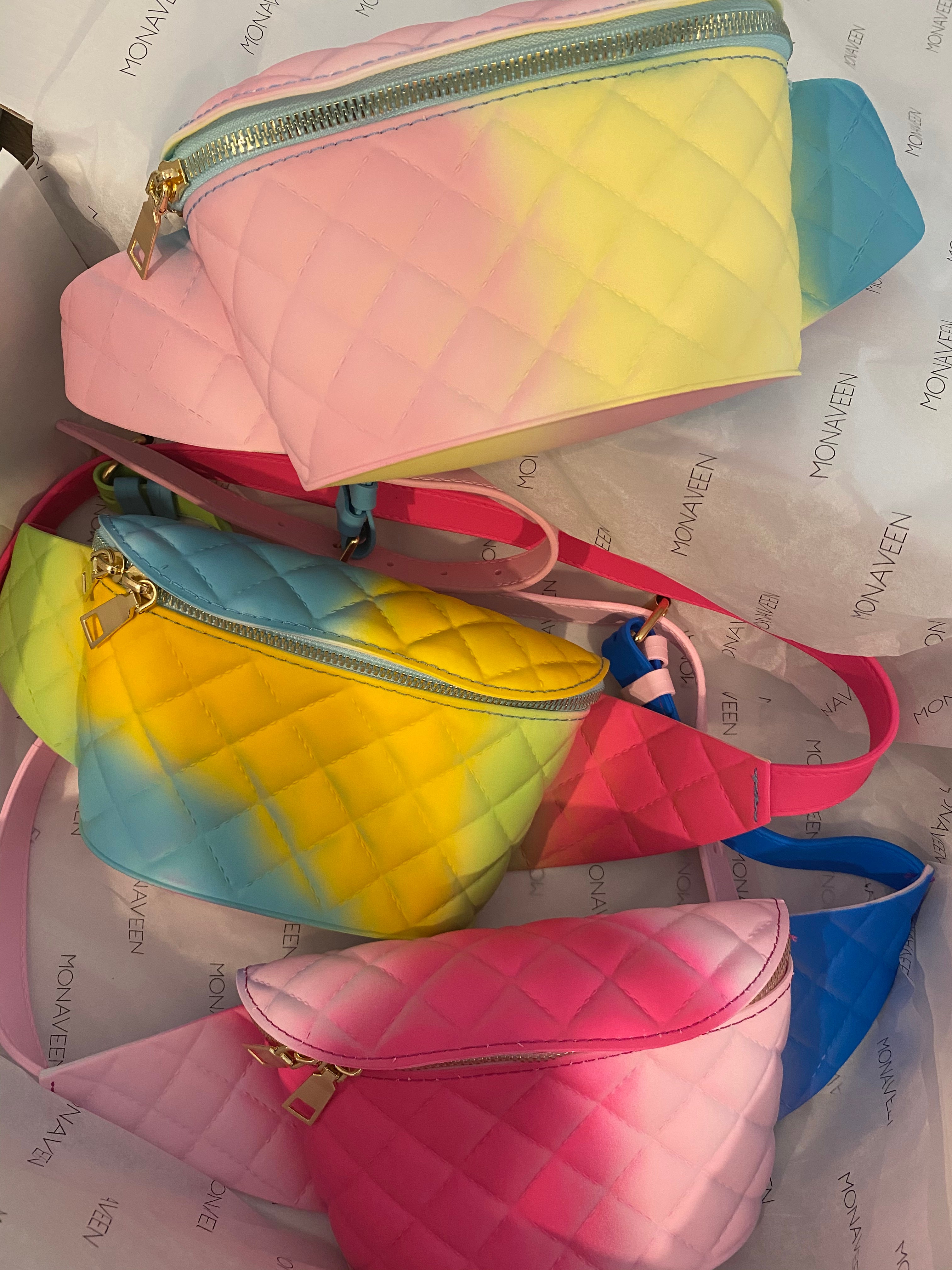 NEW IN Quilted TYE DYE Effect BELT BAG