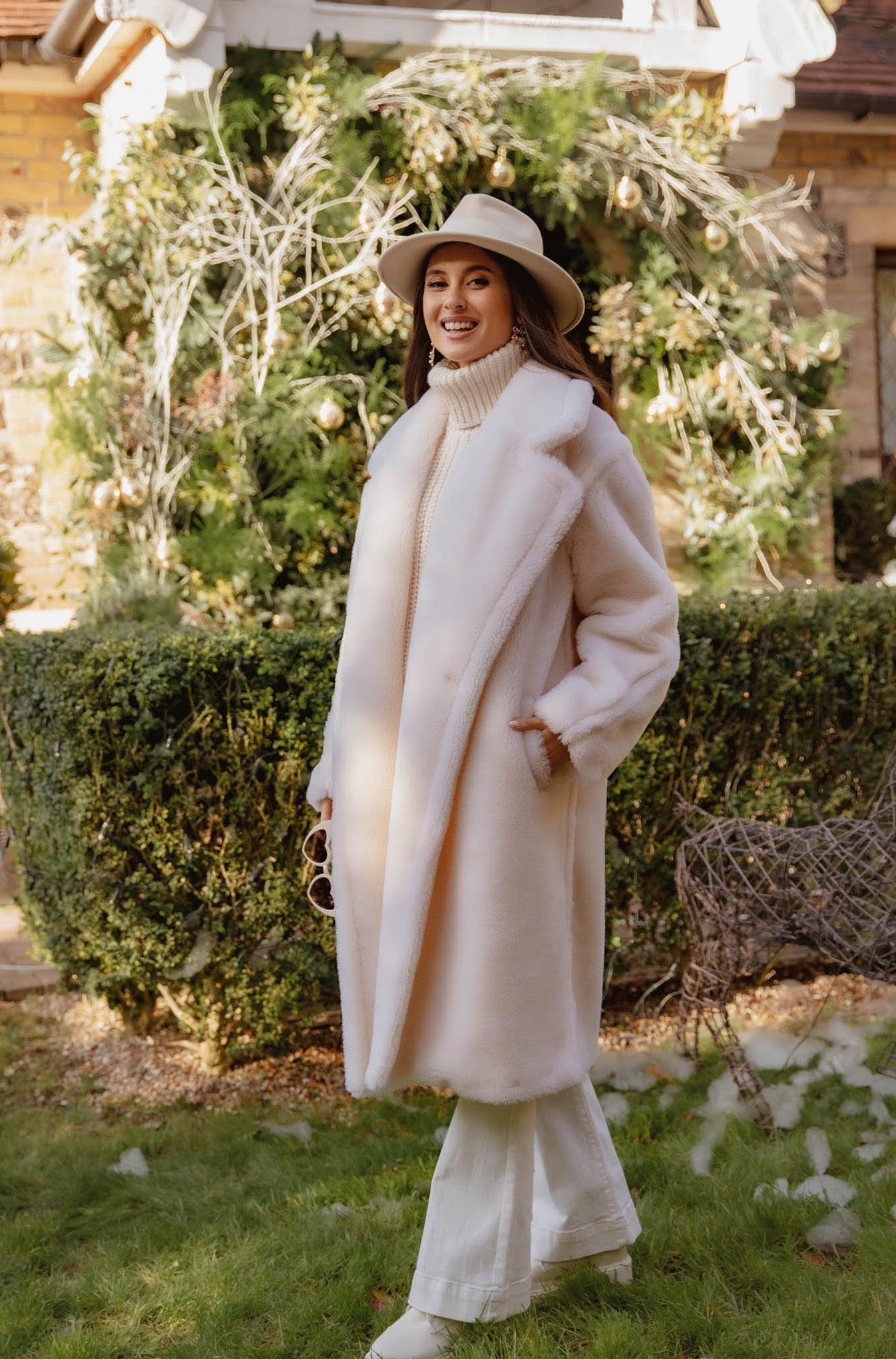 Monaveen Long Teddy Coat CREAM