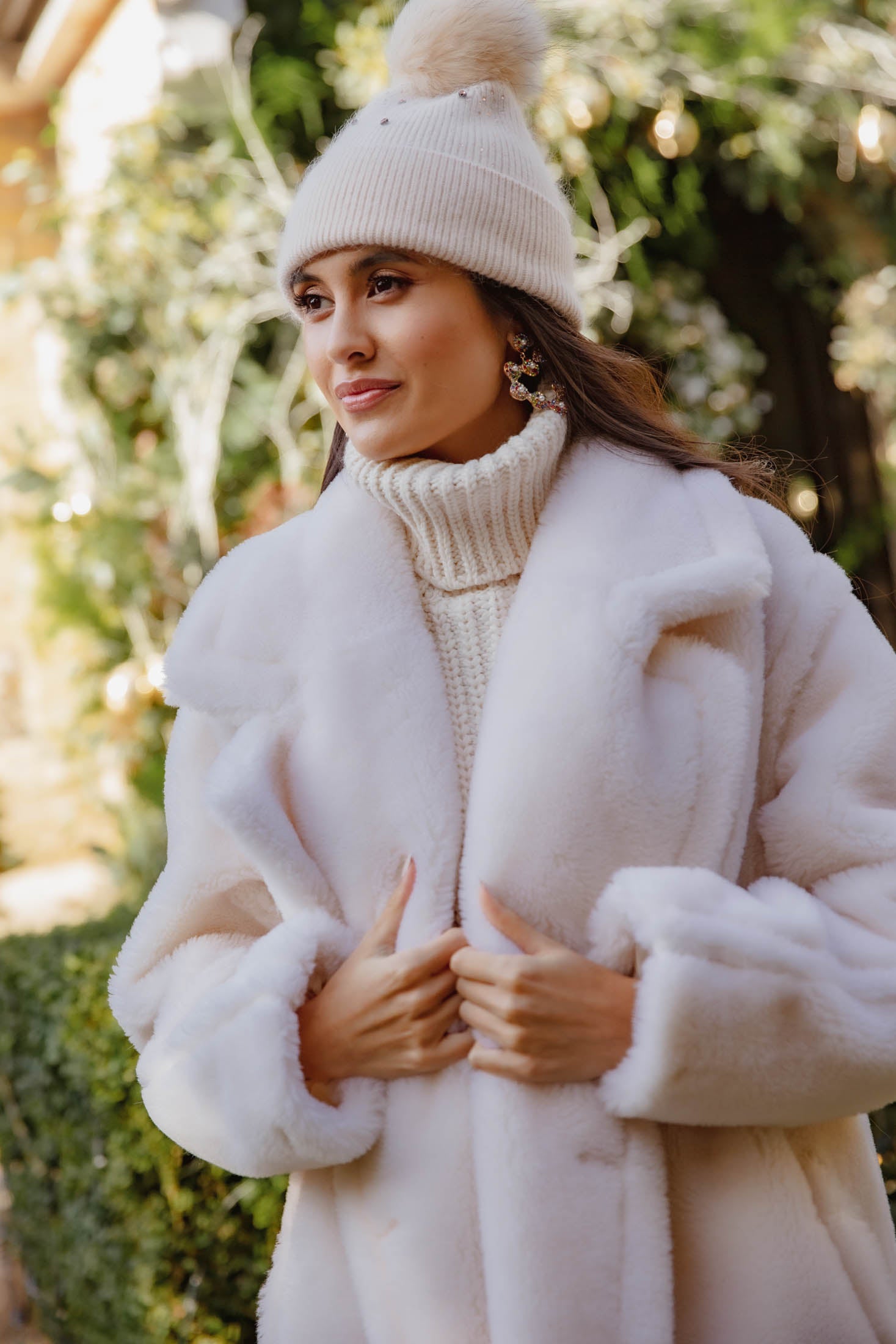 Monaveen Long Teddy Coat CREAM