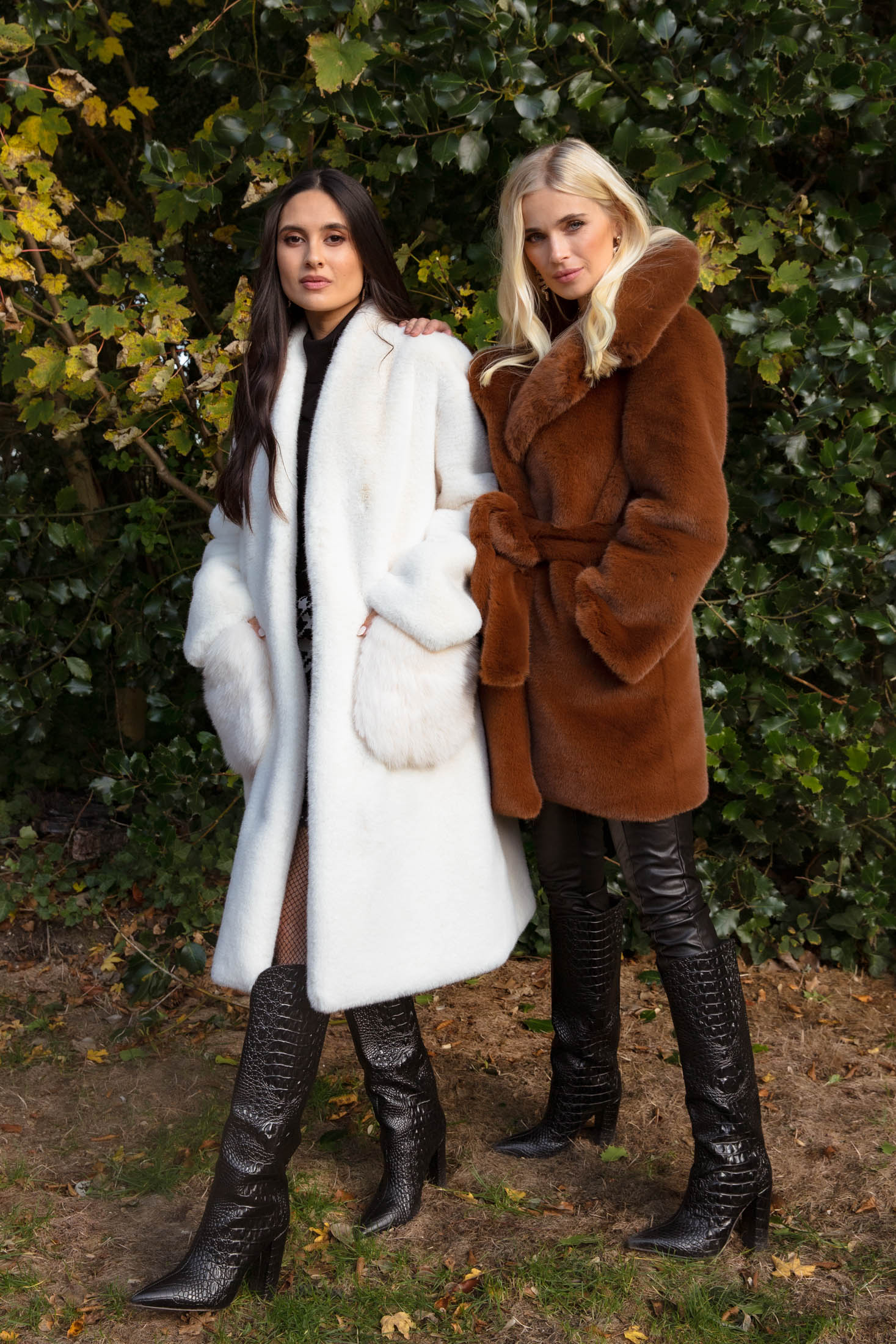 NEW IN Monaveen Luxury Faux Fur SUE-ELLEN COAT - BROWN