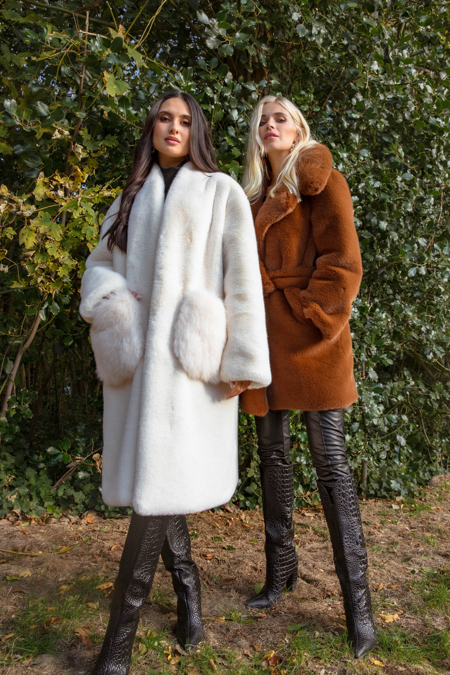 NEW IN Monaveen Luxury Faux Fur SUE-ELLEN COAT - BROWN