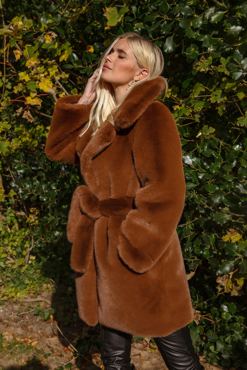 Monaveen Luxury Faux Fur LUCY Coat