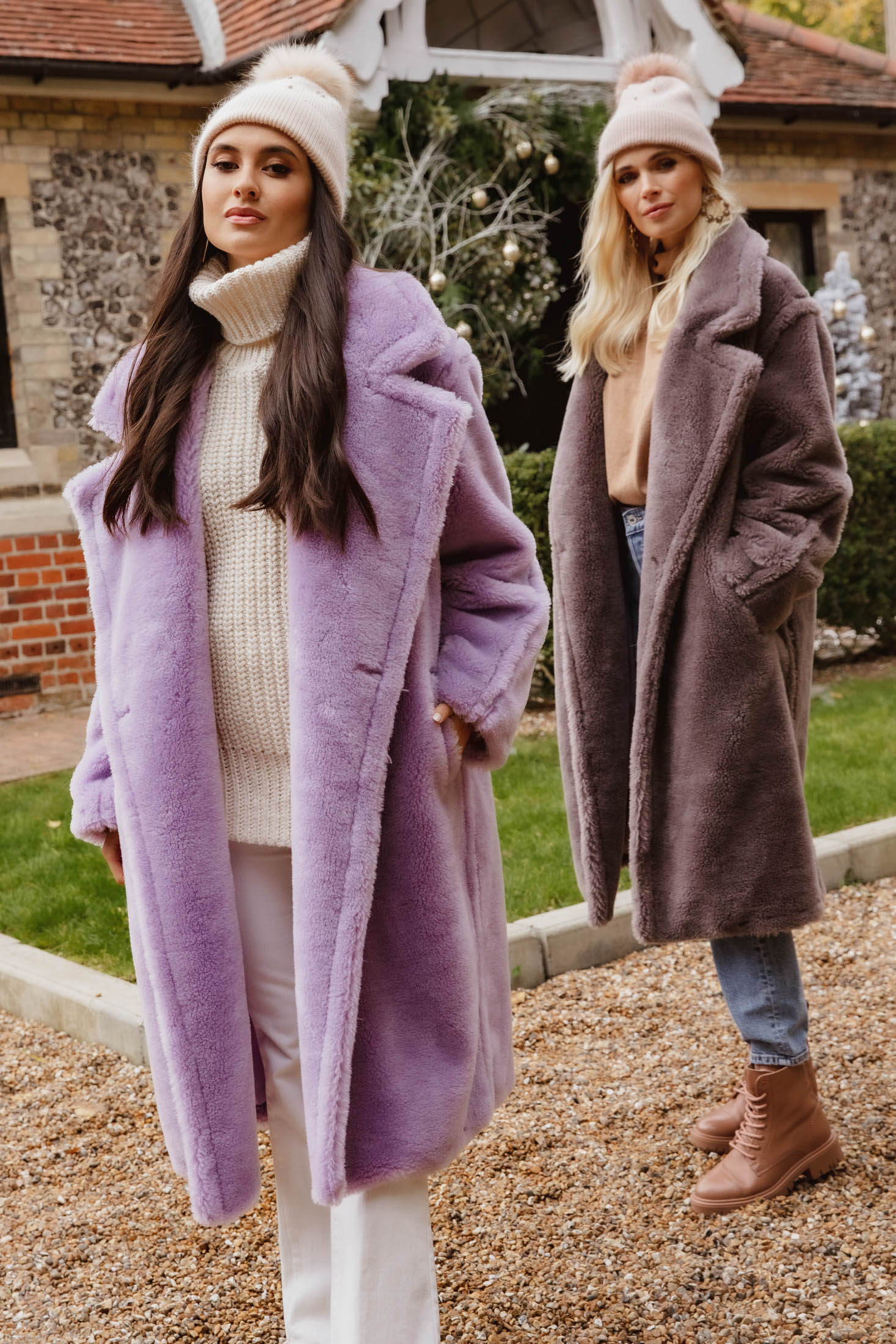 NEW IN Monaveen Long Teddy Coat ROSEWOOD