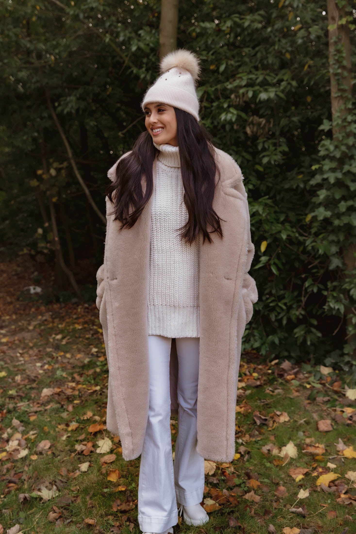 Monaveen Long Teddy Coat LIGHT BEIGE