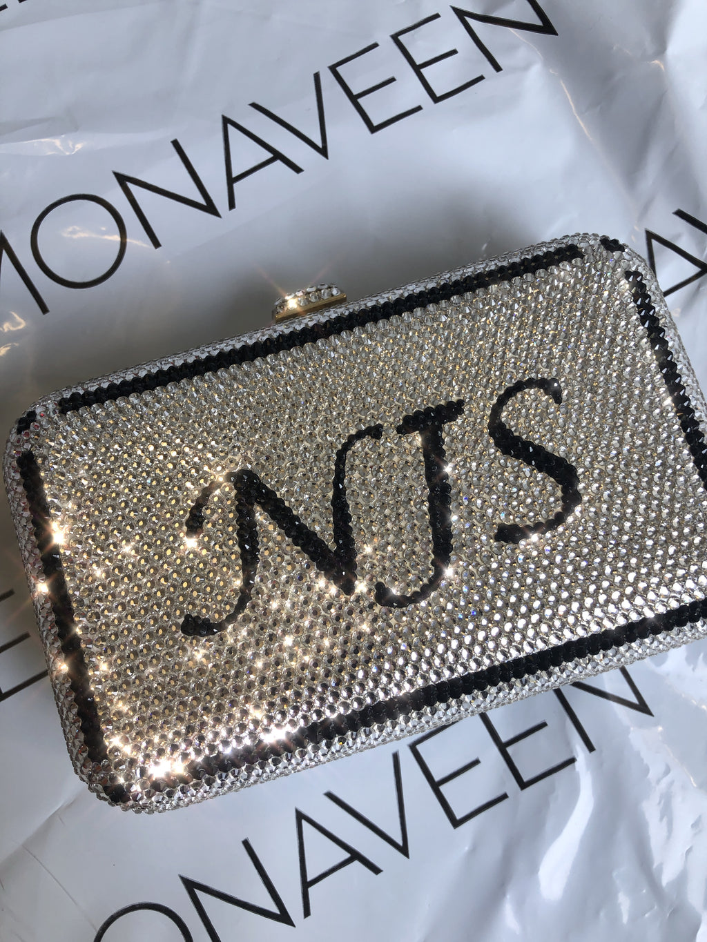 NEW IN Monagram Crystal Clutch Bag