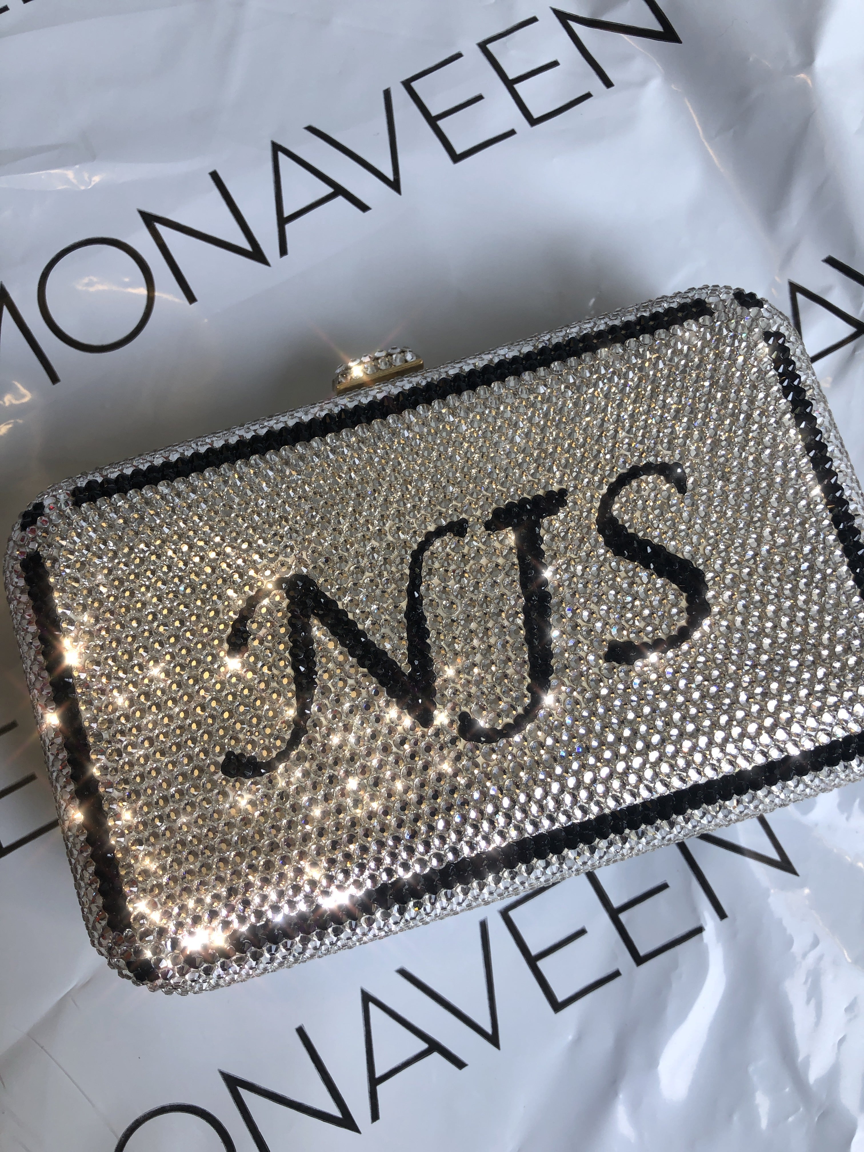 NEW IN Monagram Crystal Clutch Bag