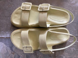 Leather Double strap sandal MINT GREEN