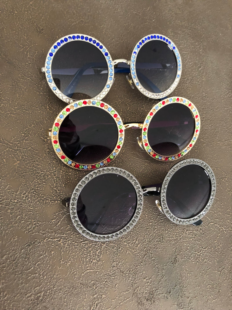 Clara Diamante Circle Sunglasses