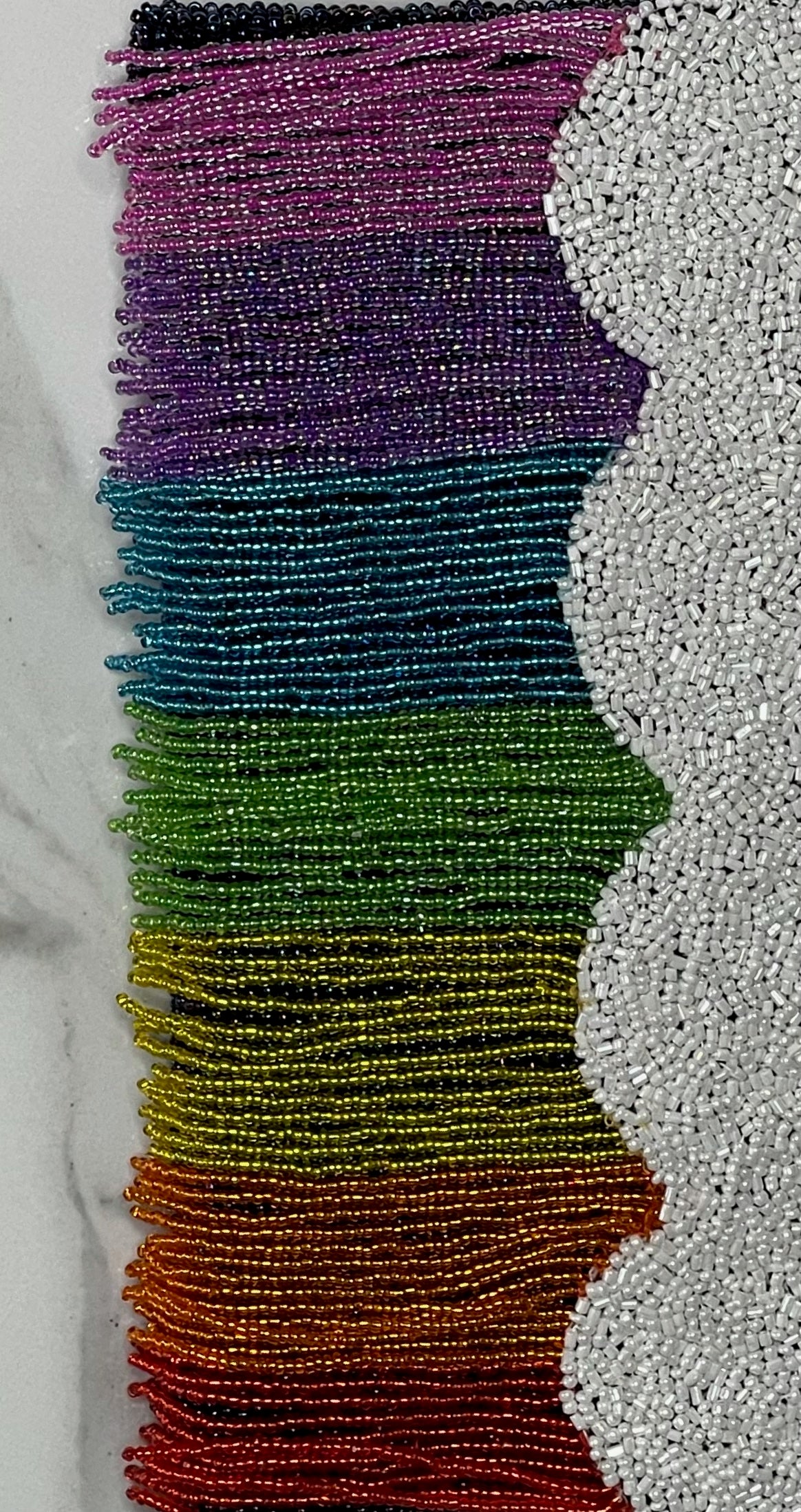 Fringe Half Scallop Shape Clutch Bag
