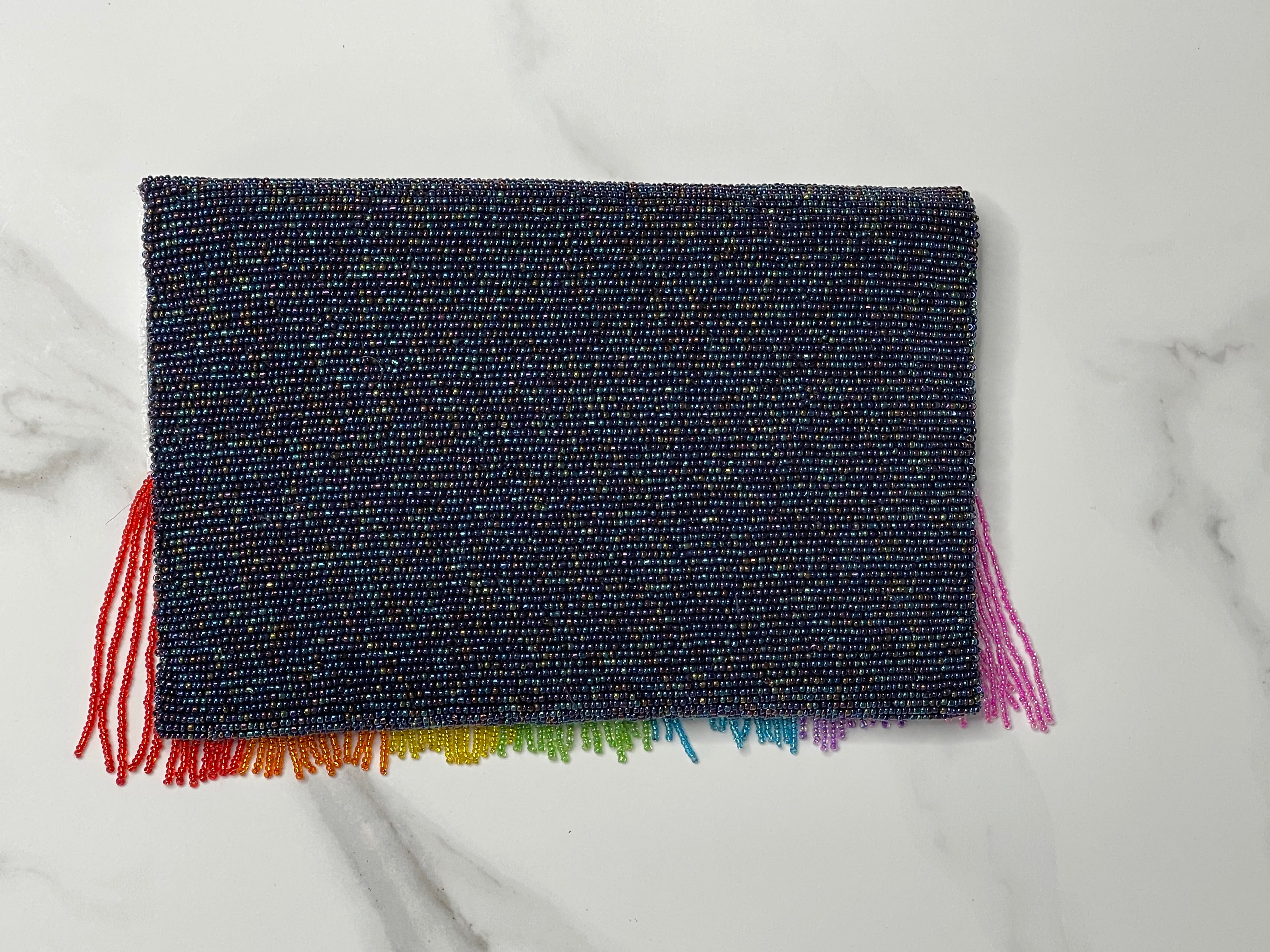 Fringe Half Scallop Shape Clutch Bag