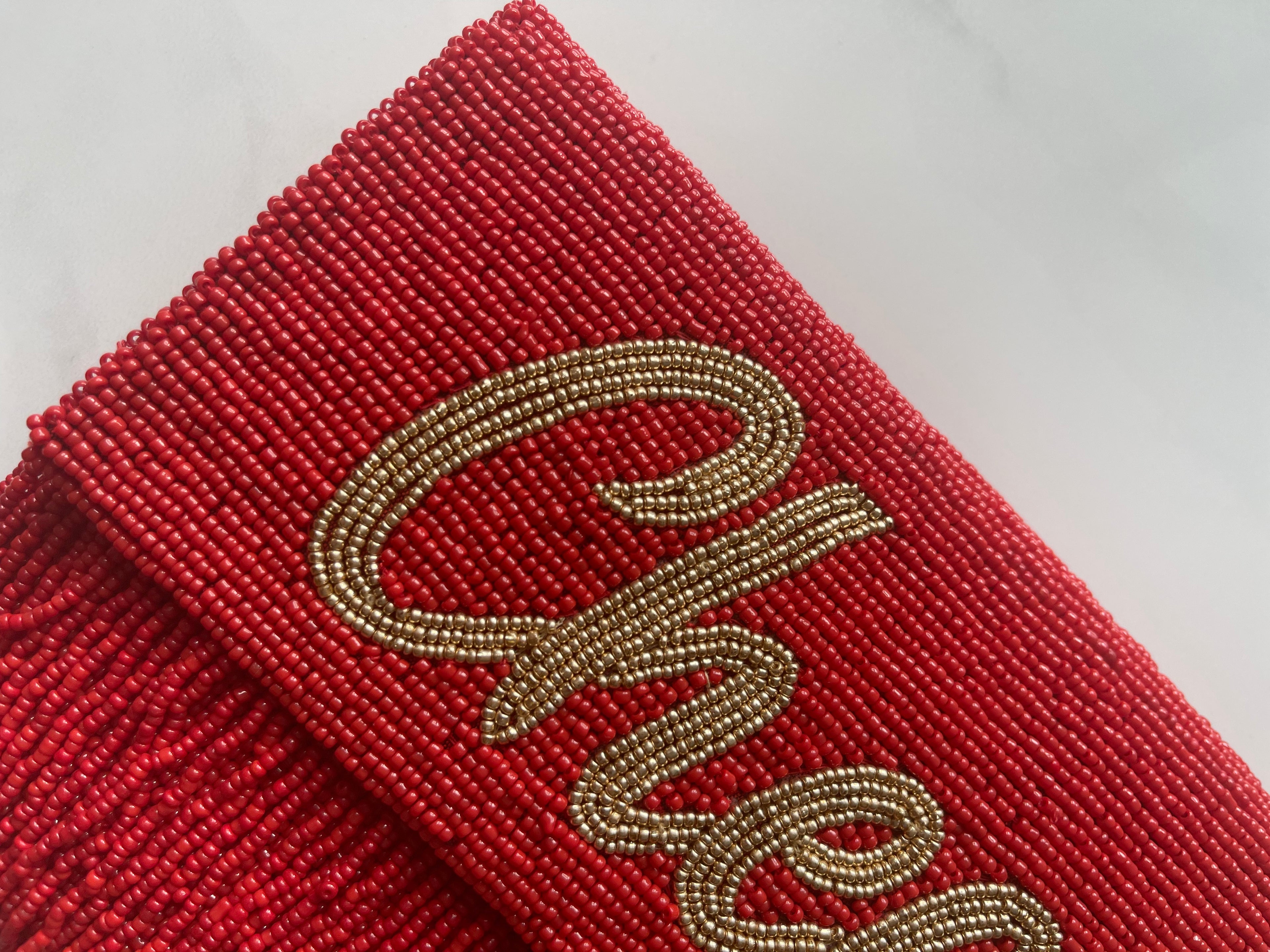 Fringe Half Scallop Shape Clutch Bag