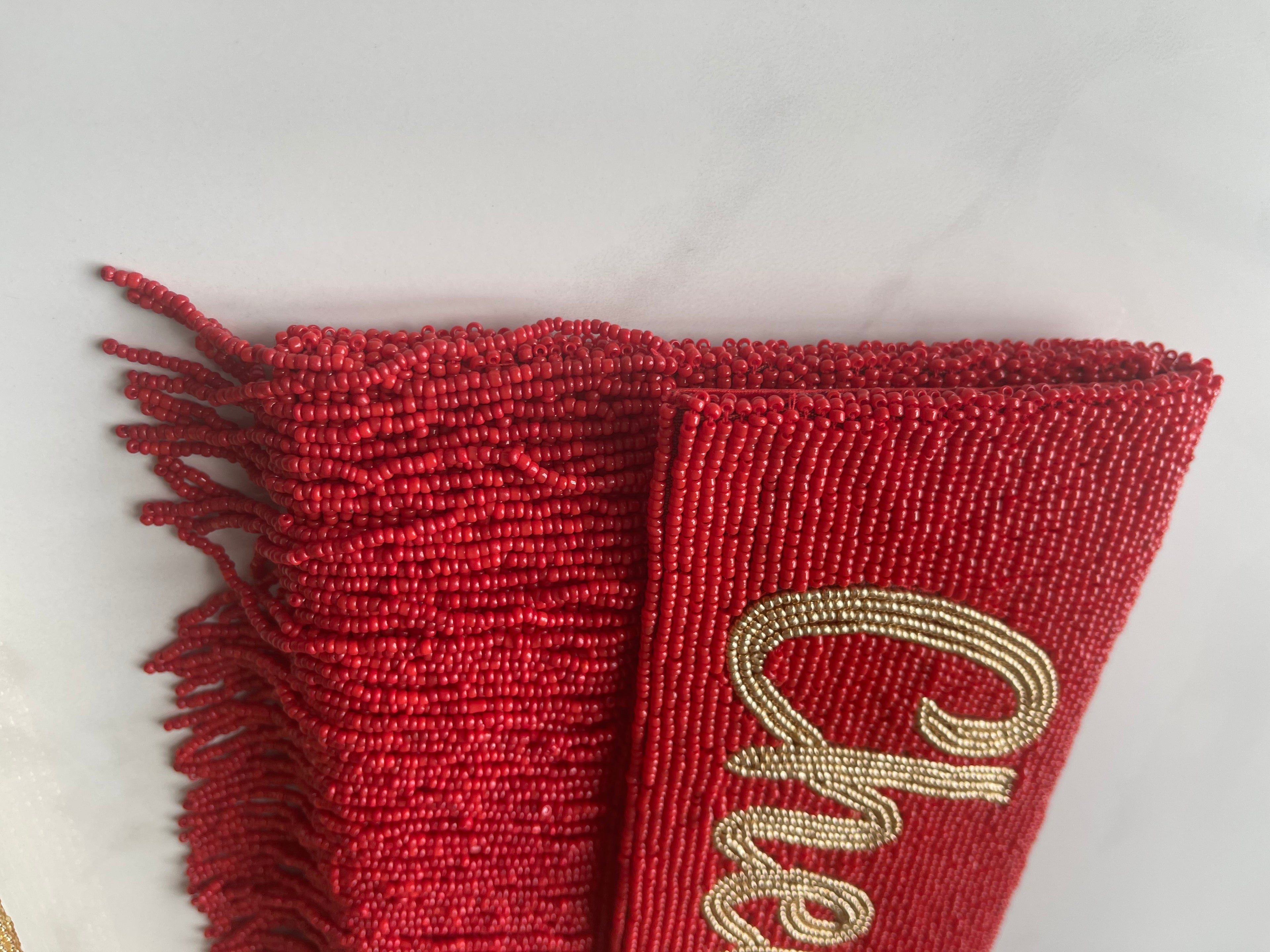 Fringe Half Scallop Shape Clutch Bag