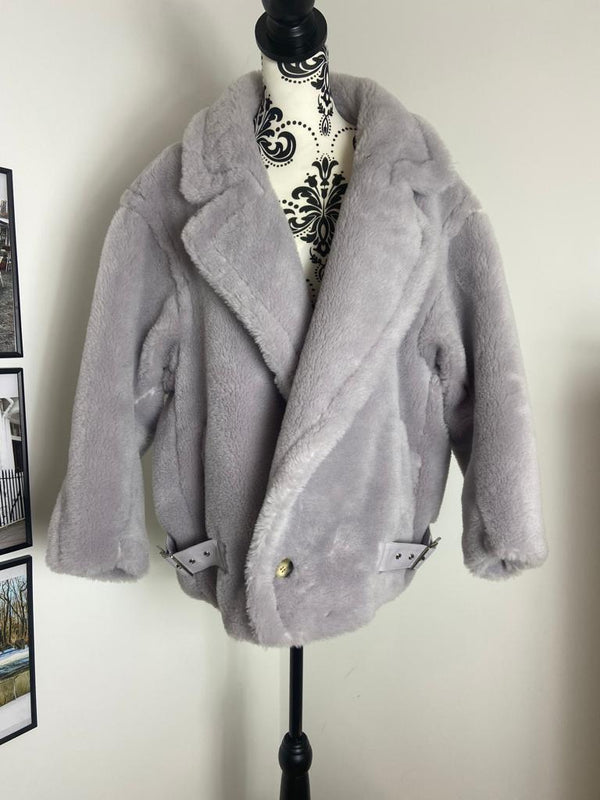 light grey teddy jacket- small