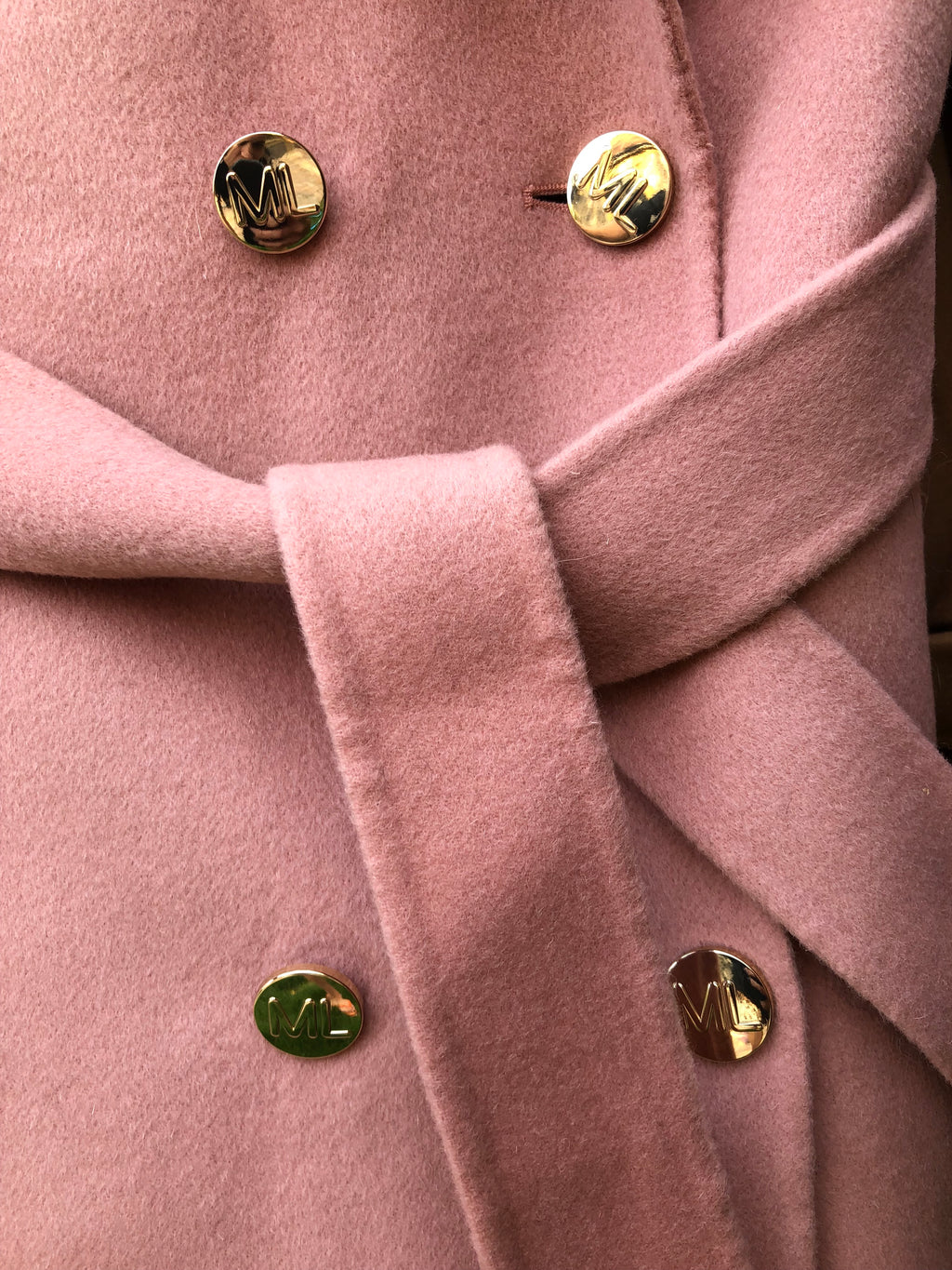 Sophie Wool Cashmere Coat NUDE - faux fur - SALE