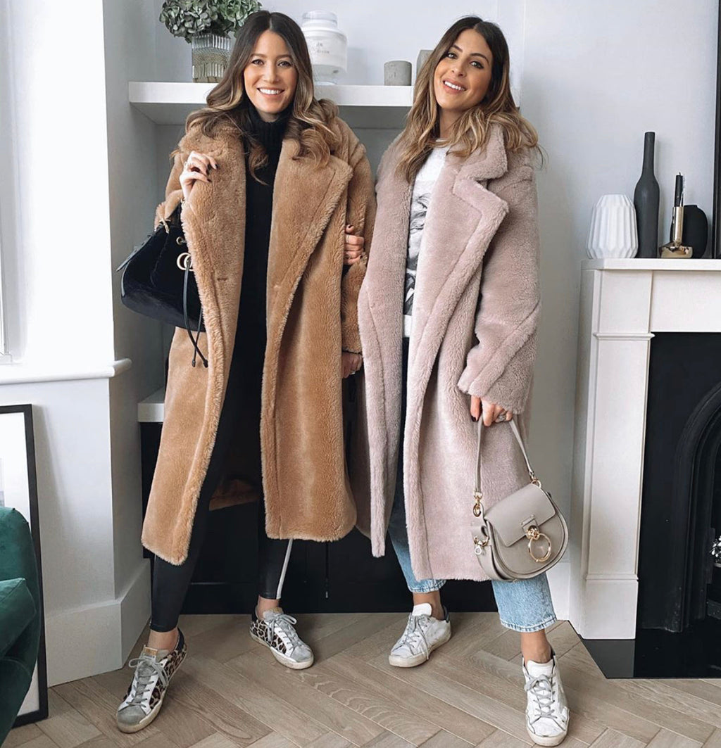 Monaveen Long Teddy Coat TAN