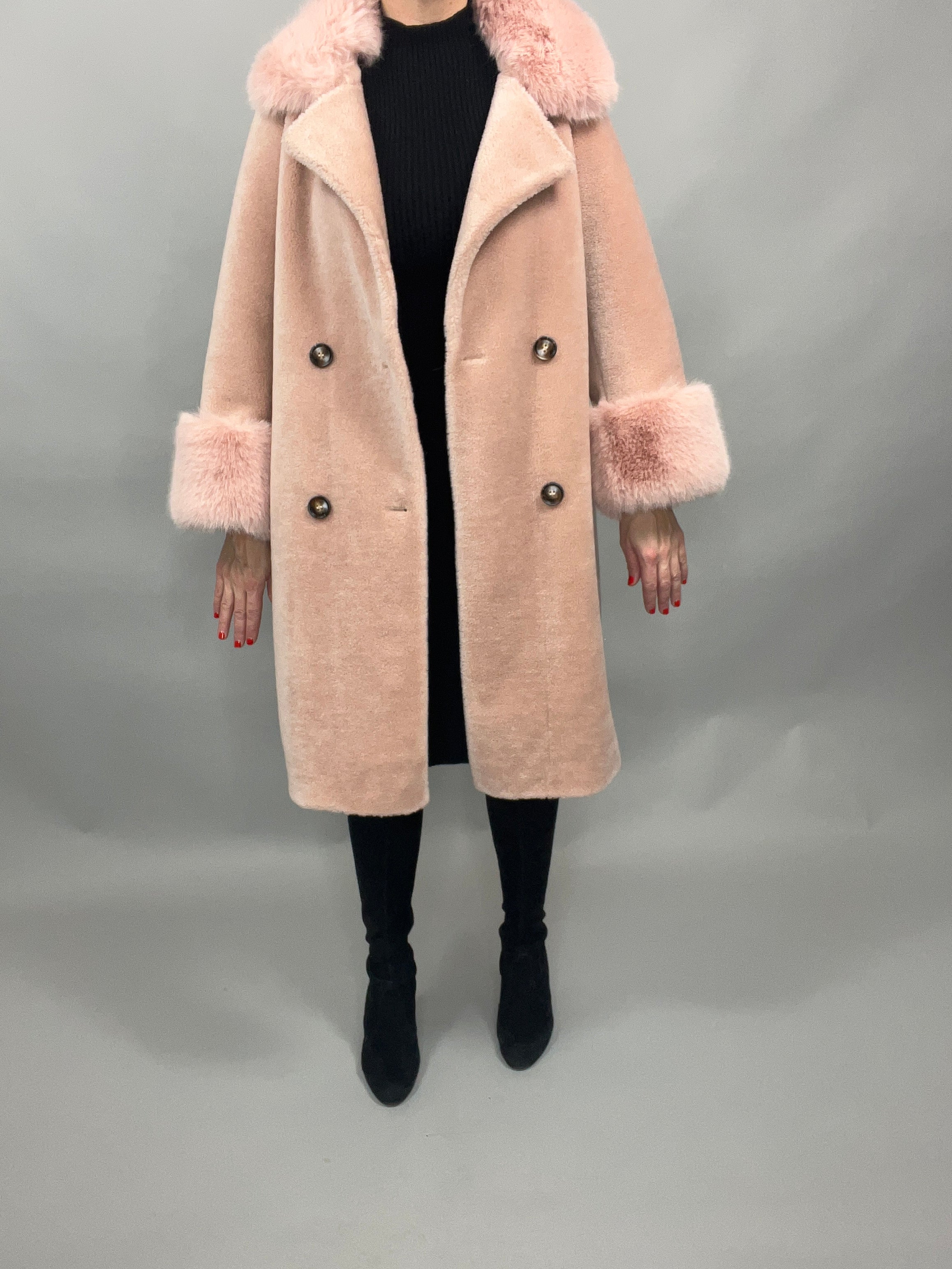 NEW IN Monaveen Teddy Grace Coat PALE PINK