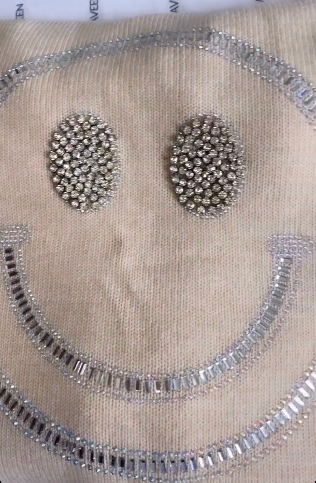 NEW IN Monaveen HAPPY Diamante Jumper CREAM