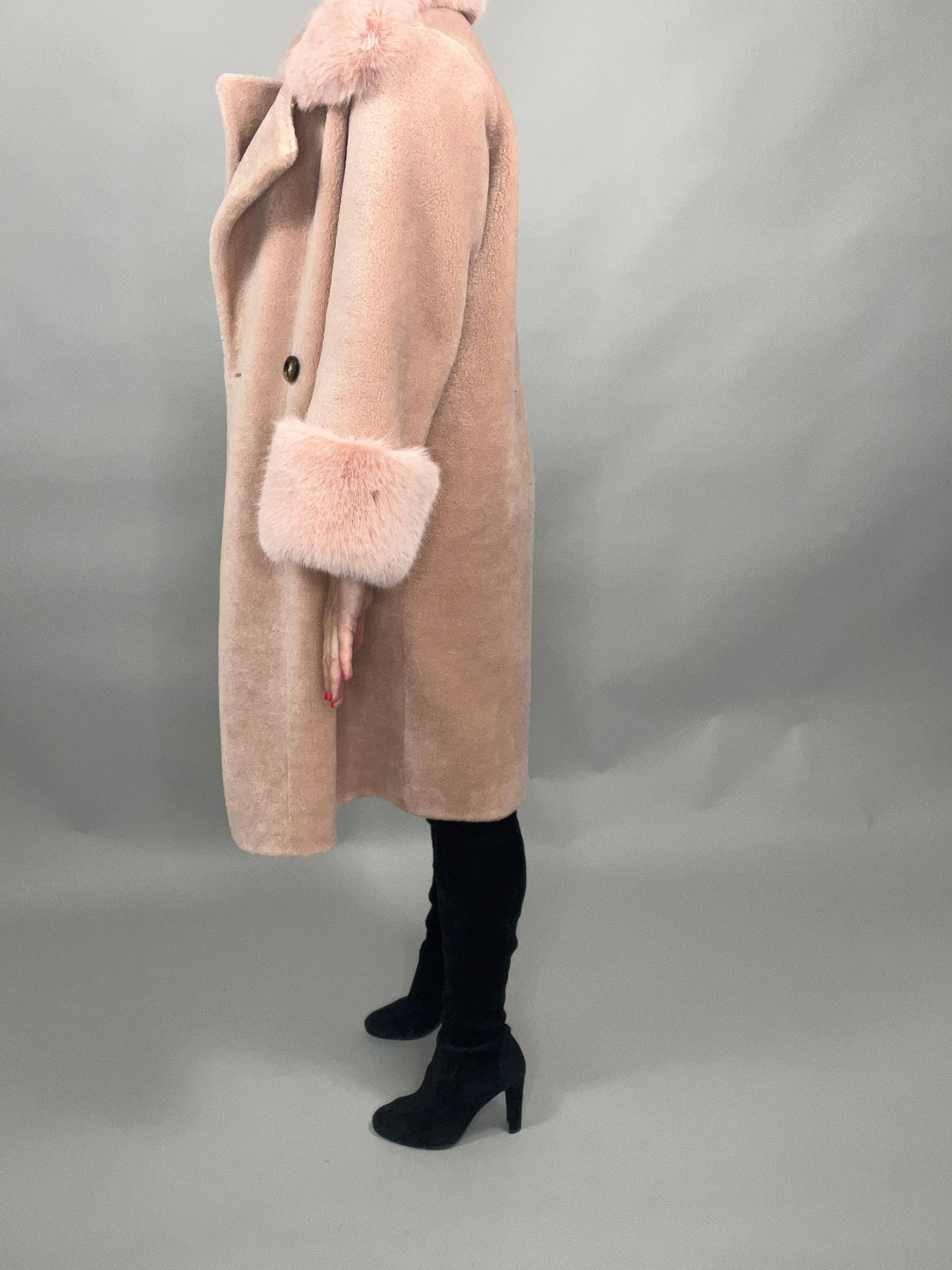 NEW IN Monaveen Teddy Grace Coat PALE PINK