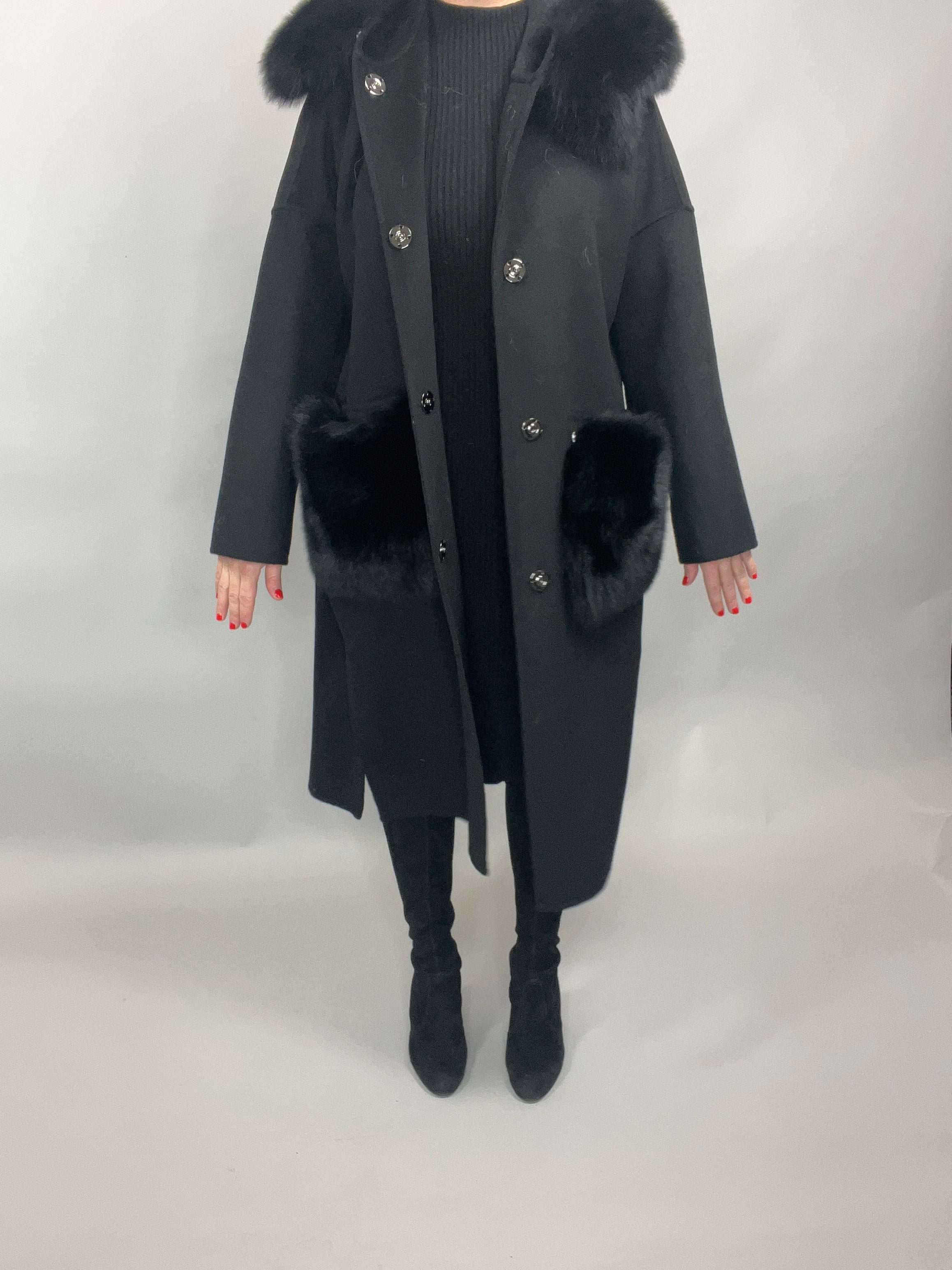 Hollie Wool Cashmere Coat BLACK - SALE