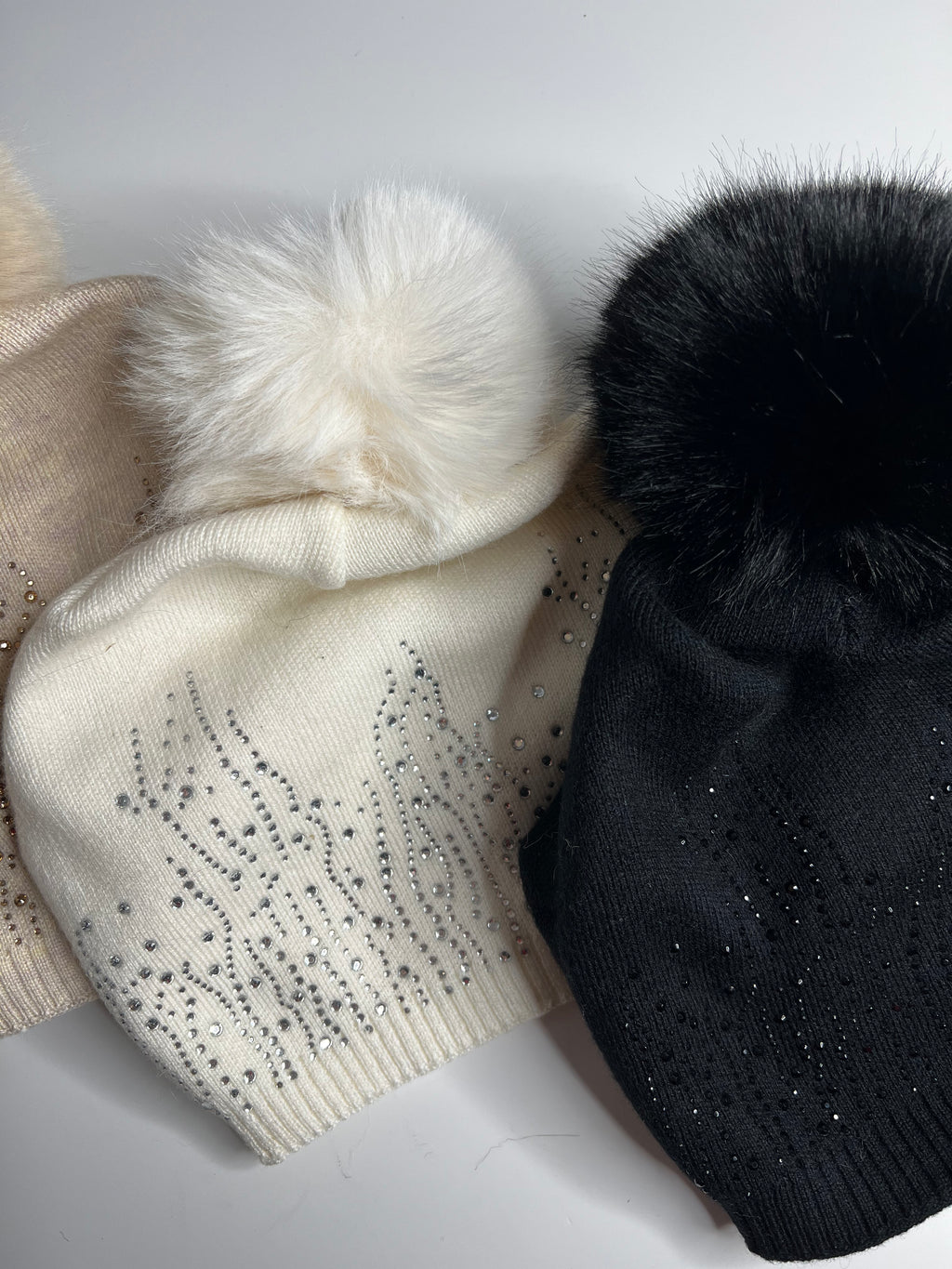 Luxury knitted sparkle pom pom hat SALE