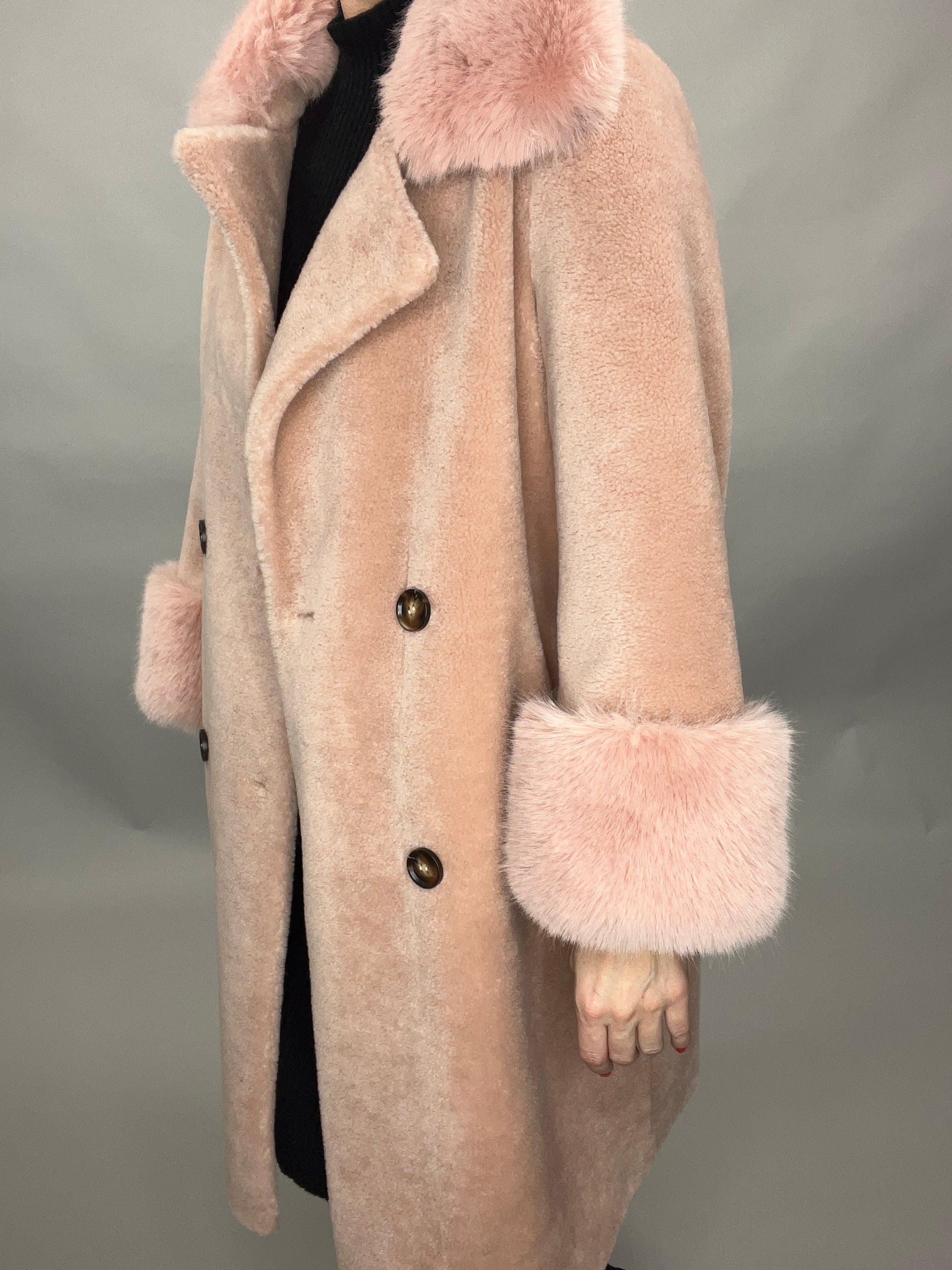 NEW IN Monaveen Teddy Grace Coat PALE PINK