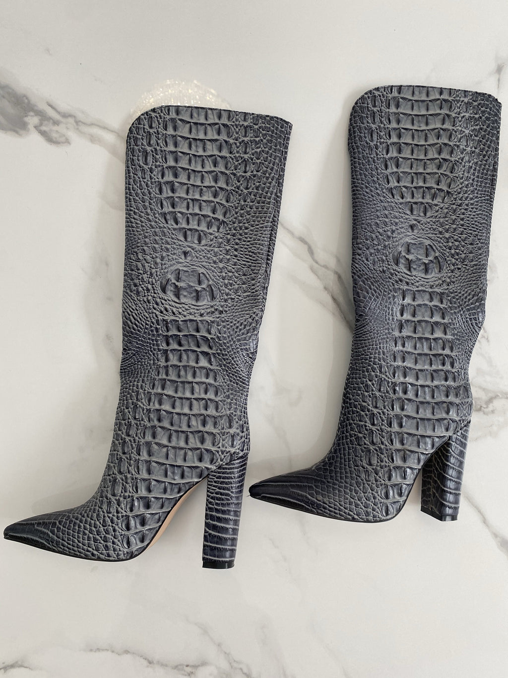 NEW IN Monaveen DALLAS Vegan crocodile leather Boot - BROWN