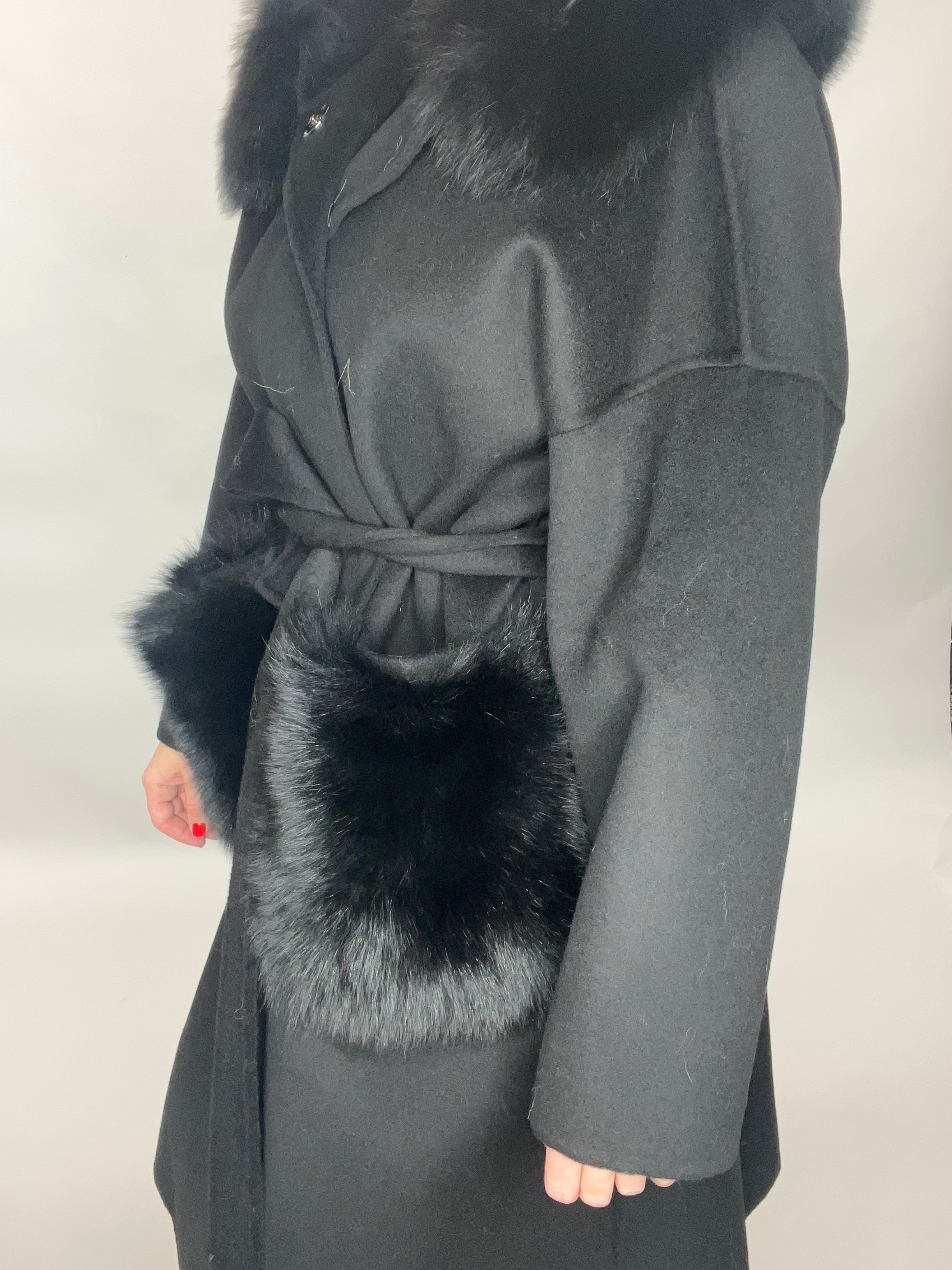 Hollie Wool Cashmere Coat BLACK - SALE