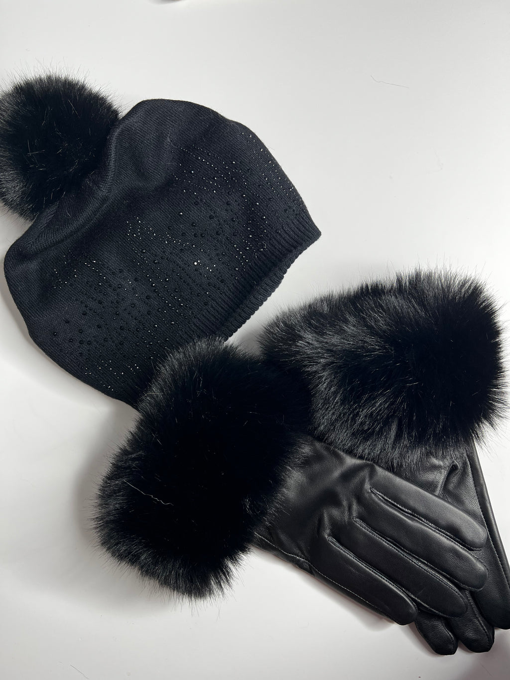 Luxury knitted sparkle pom pom hat SALE