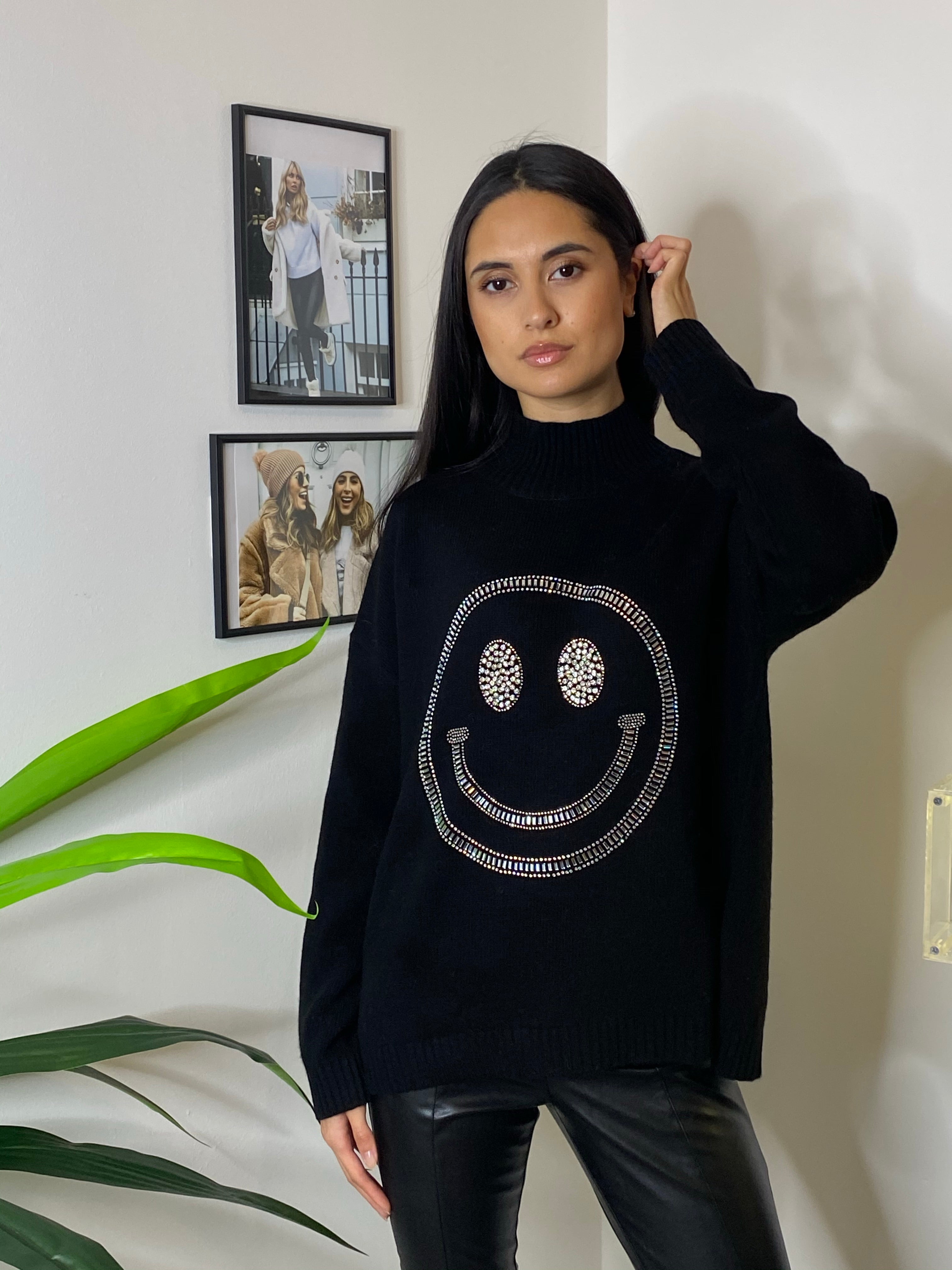 NEW IN Monaveen HAPPY Diamante Jumper CREAM