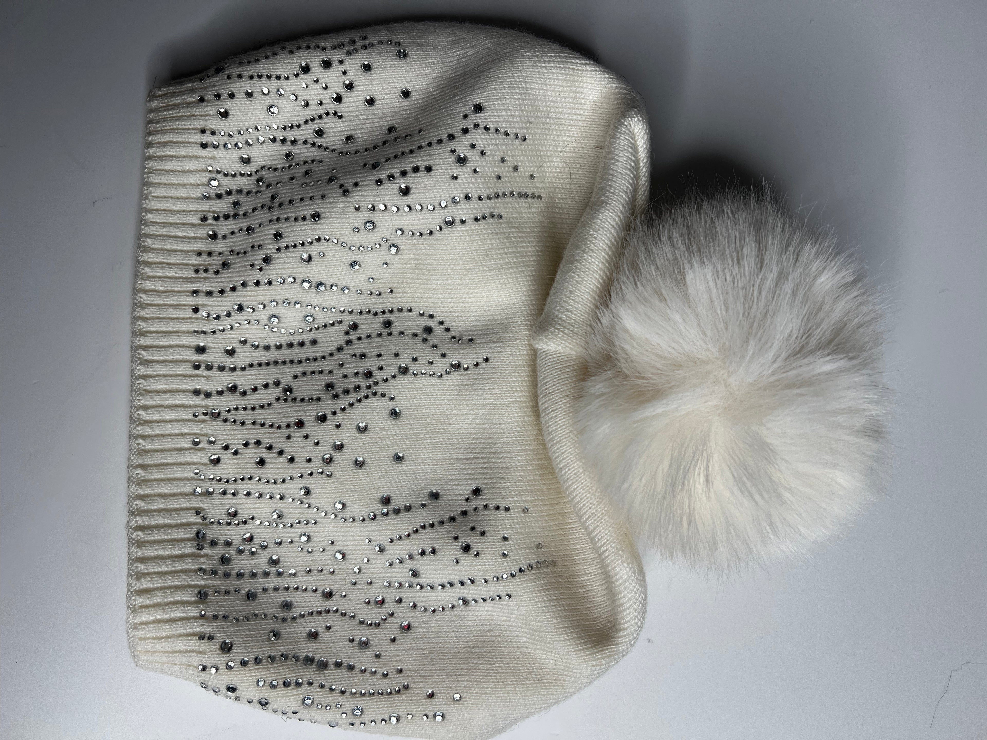 Luxury knitted sparkle pom pom hat SALE