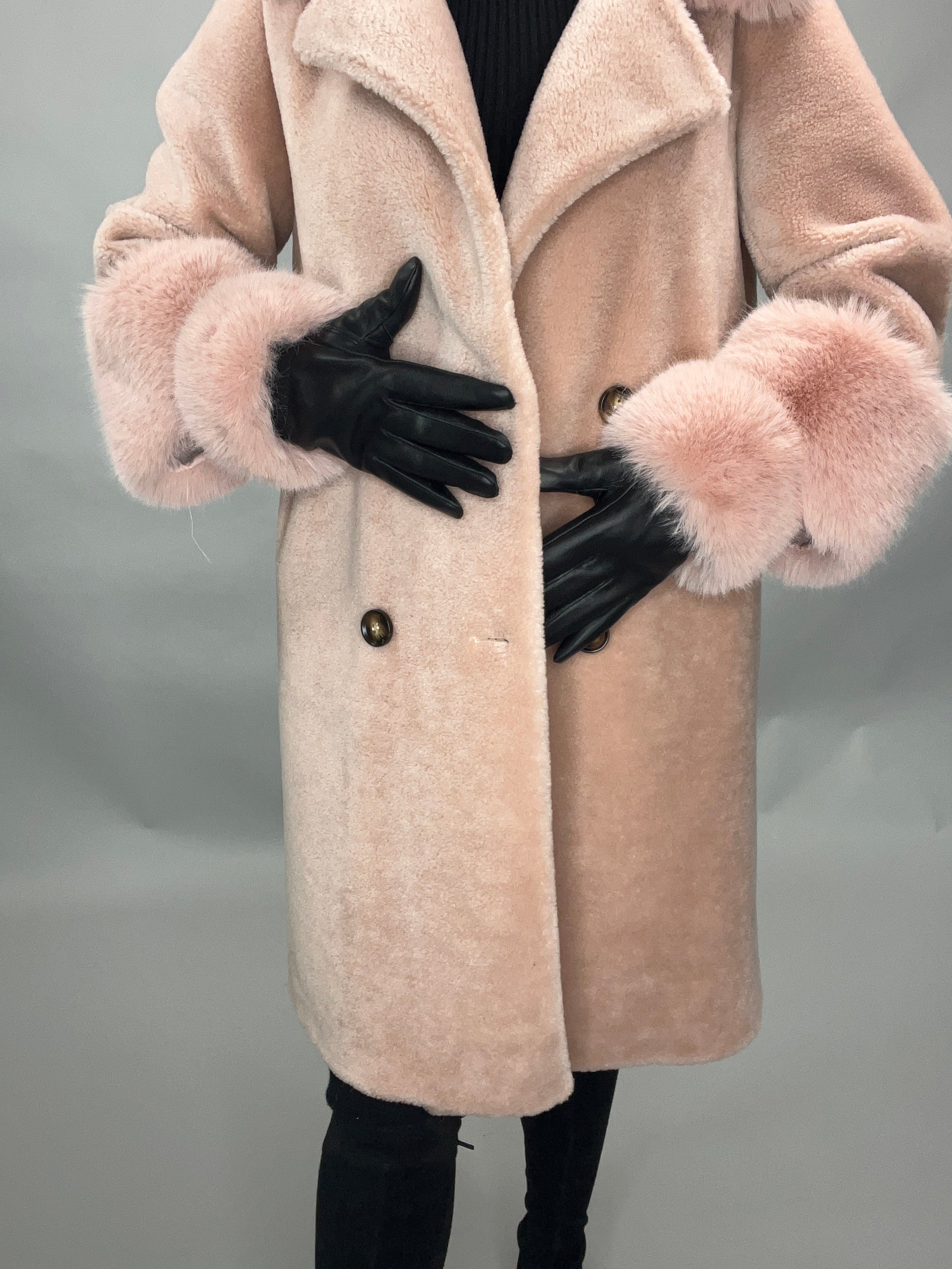 NEW IN Monaveen Teddy Grace Coat PALE PINK