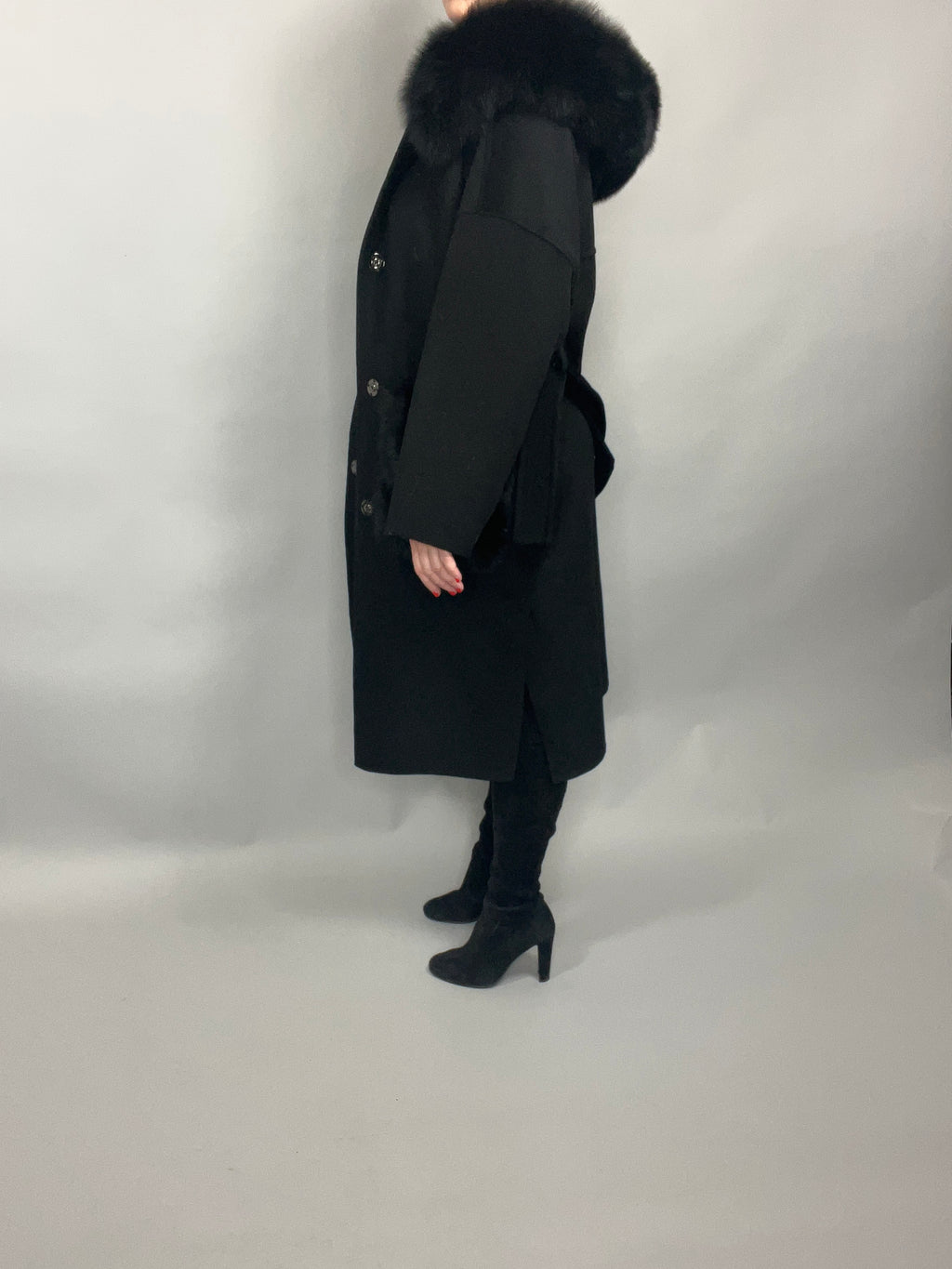 Hollie Wool Cashmere Coat BLACK - SALE