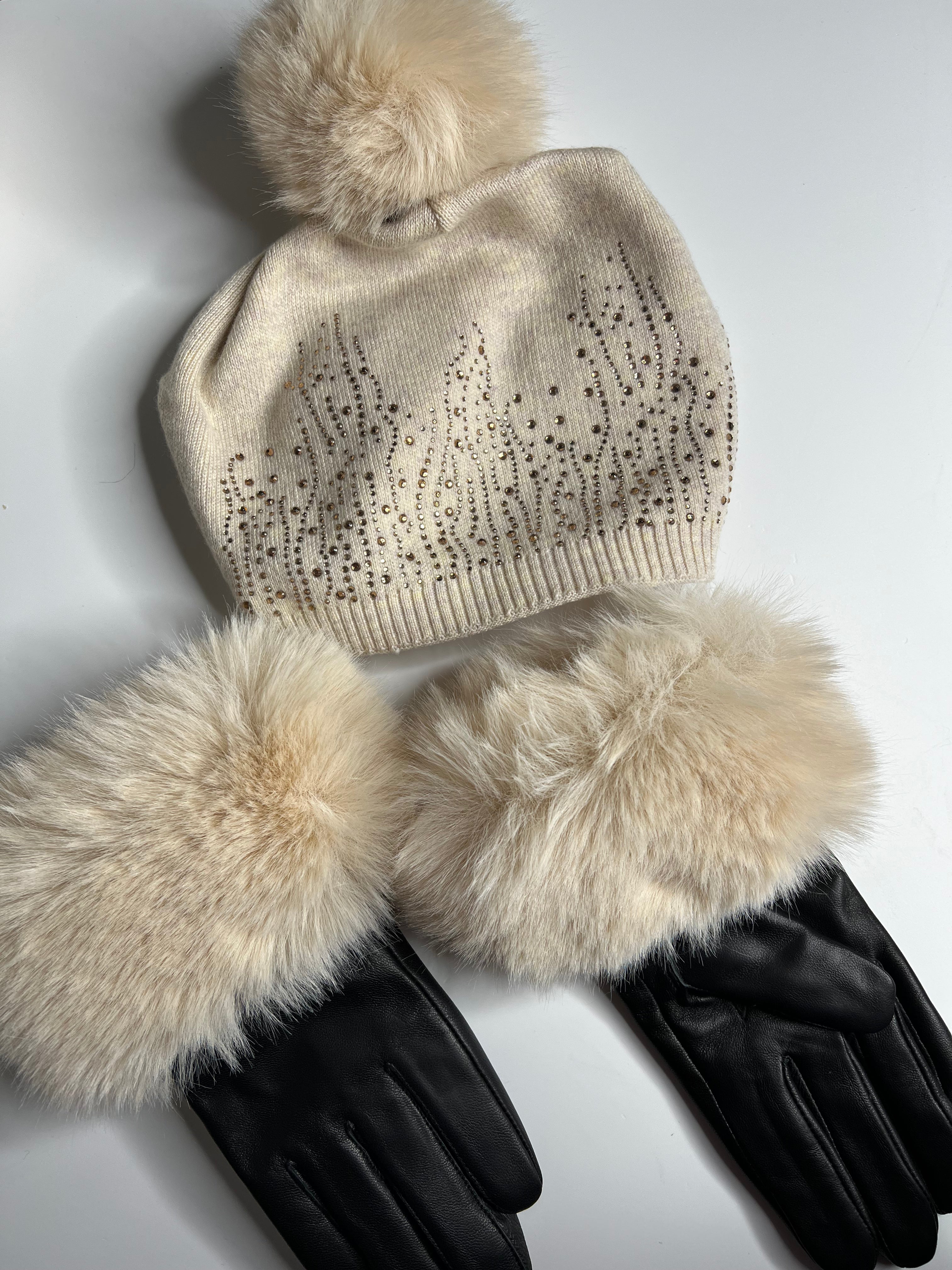 Luxury Leather Faux Fur Gloves - SALE