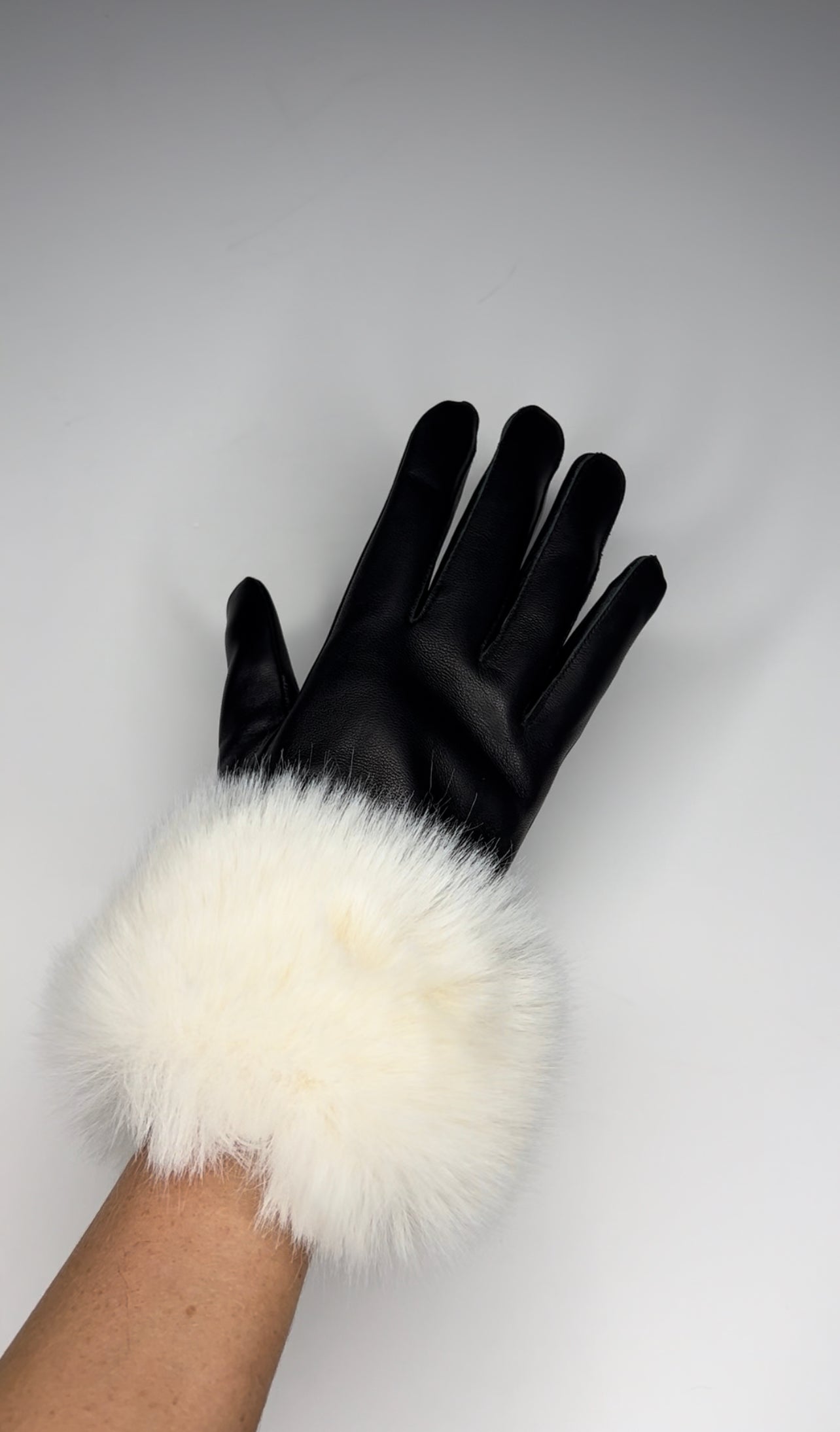 Luxury Leather Faux Fur Gloves - SALE