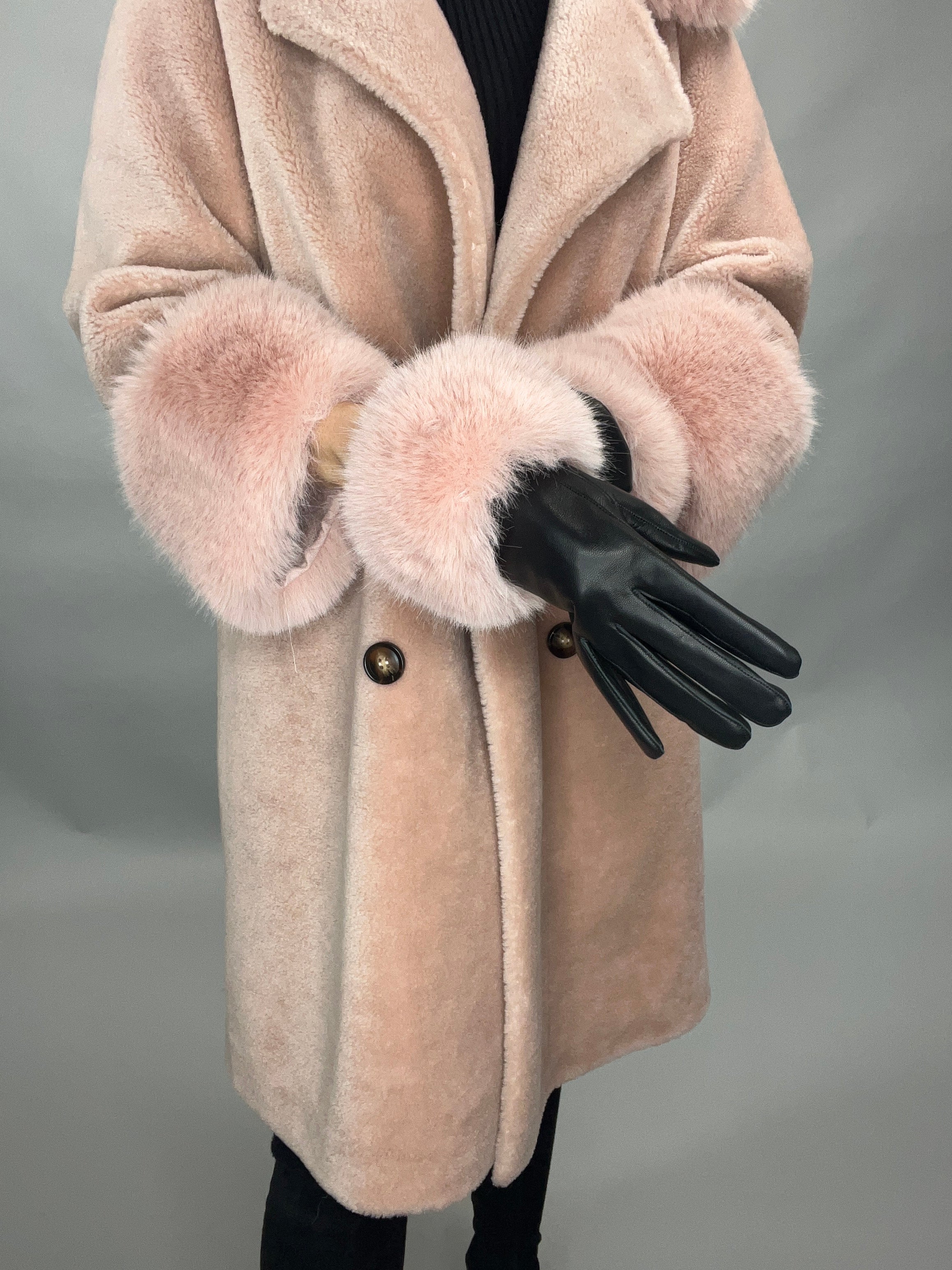 NEW IN Monaveen Teddy Grace Coat PALE PINK