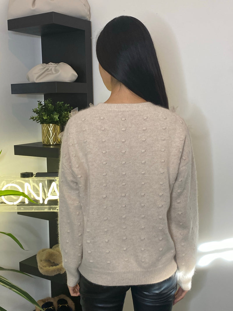 NEW IN Monaveen Frill Knitted Jumper OAT
