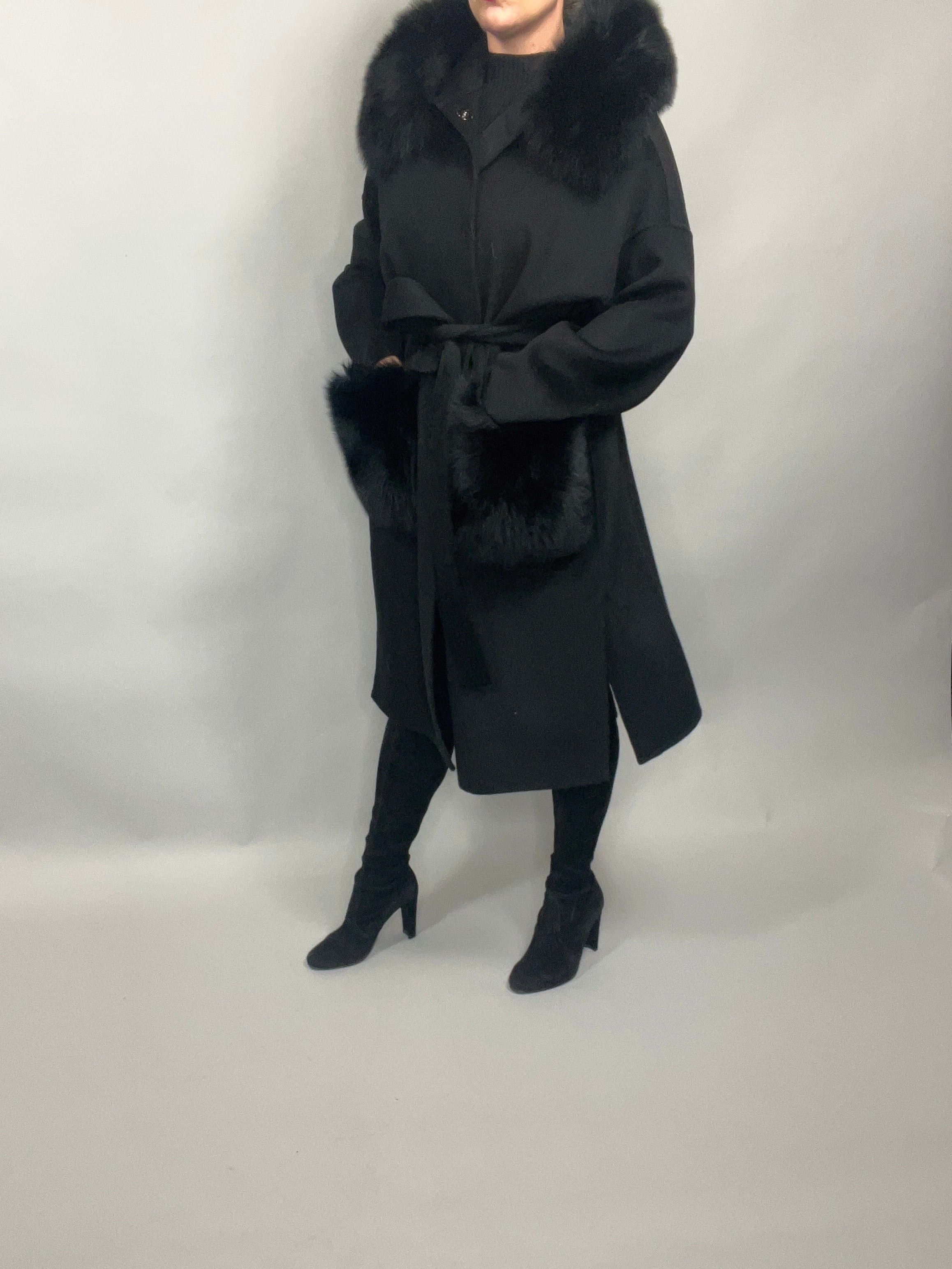 Hollie Wool Cashmere Coat BLACK - SALE