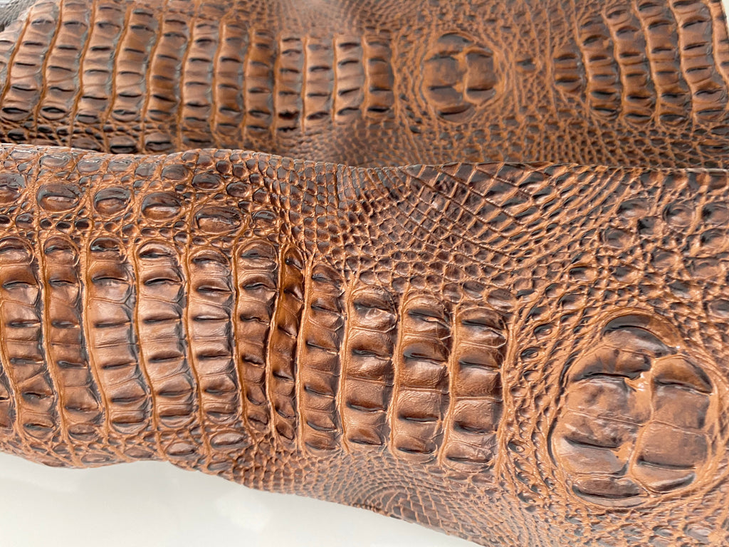 NEW IN Monaveen DALLAS Vegan crocodile leather Boot - BROWN