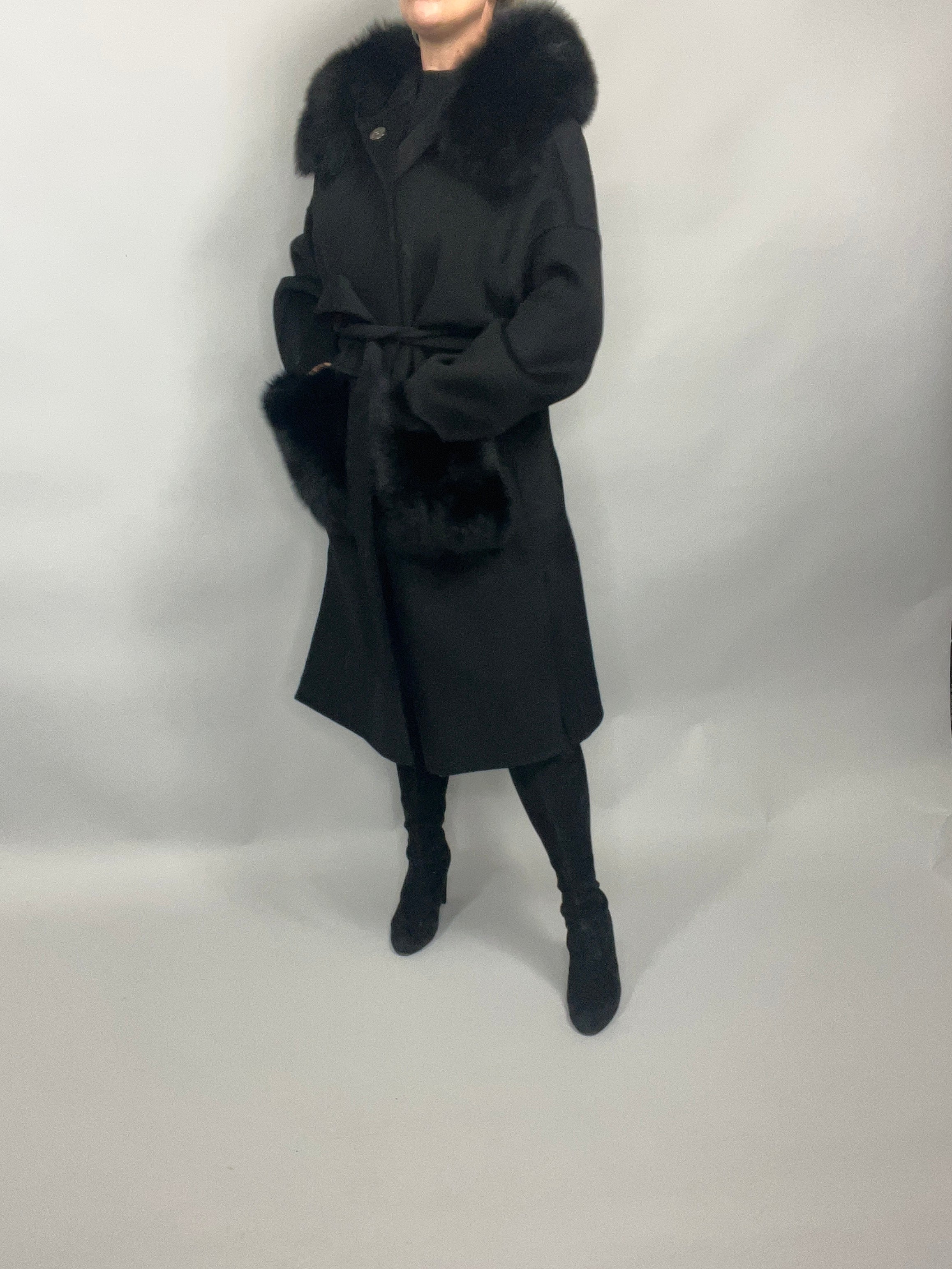 Hollie Wool Cashmere Coat BLACK - SALE