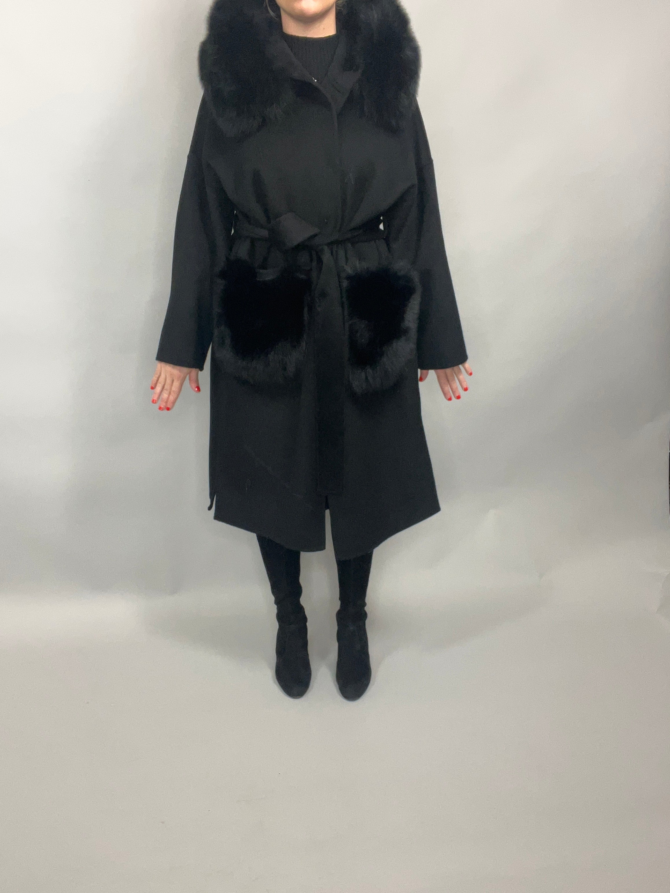 Hollie Wool Cashmere Coat BLACK - SALE
