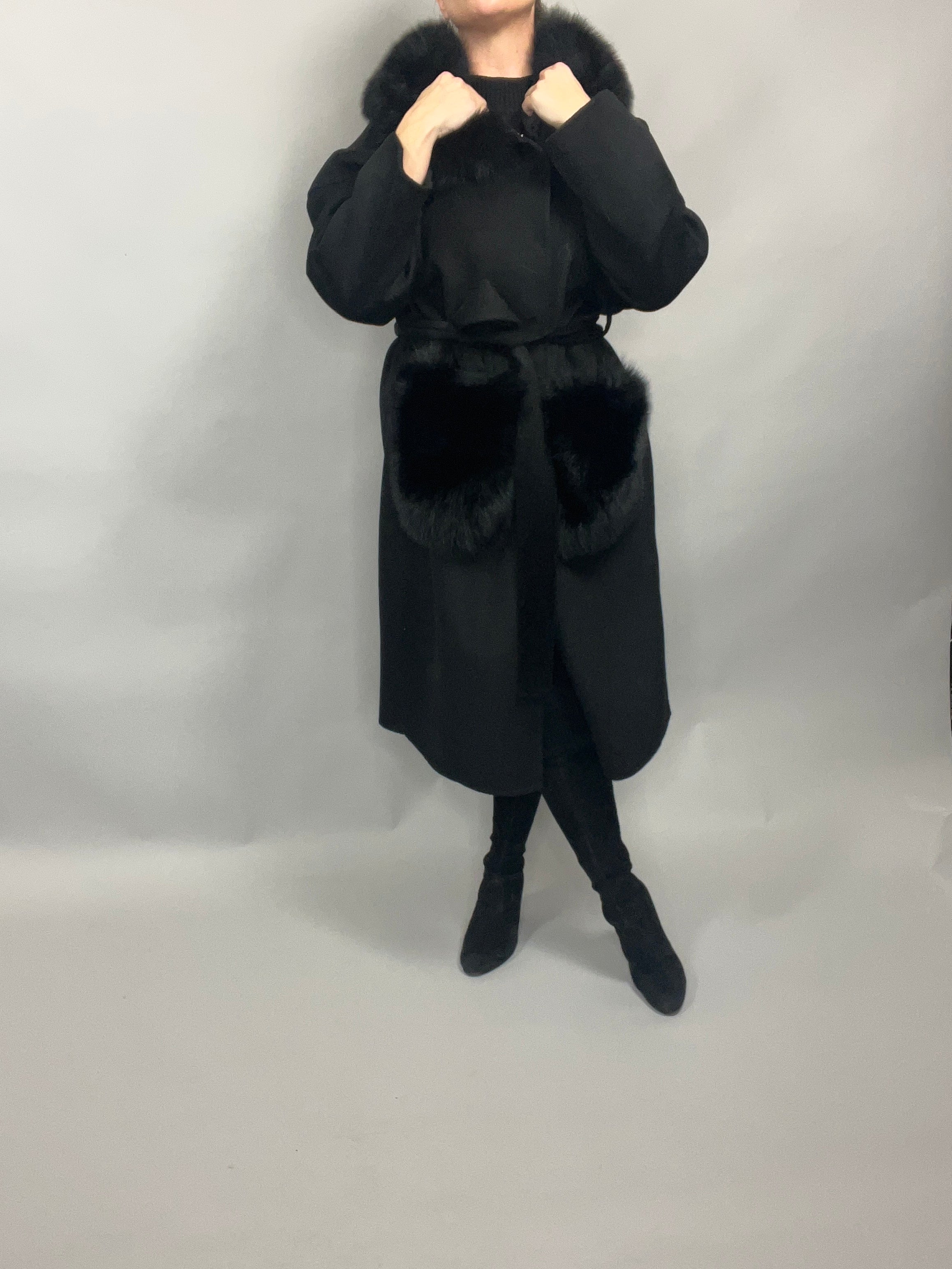 Hollie Wool Cashmere Coat BLACK - SALE