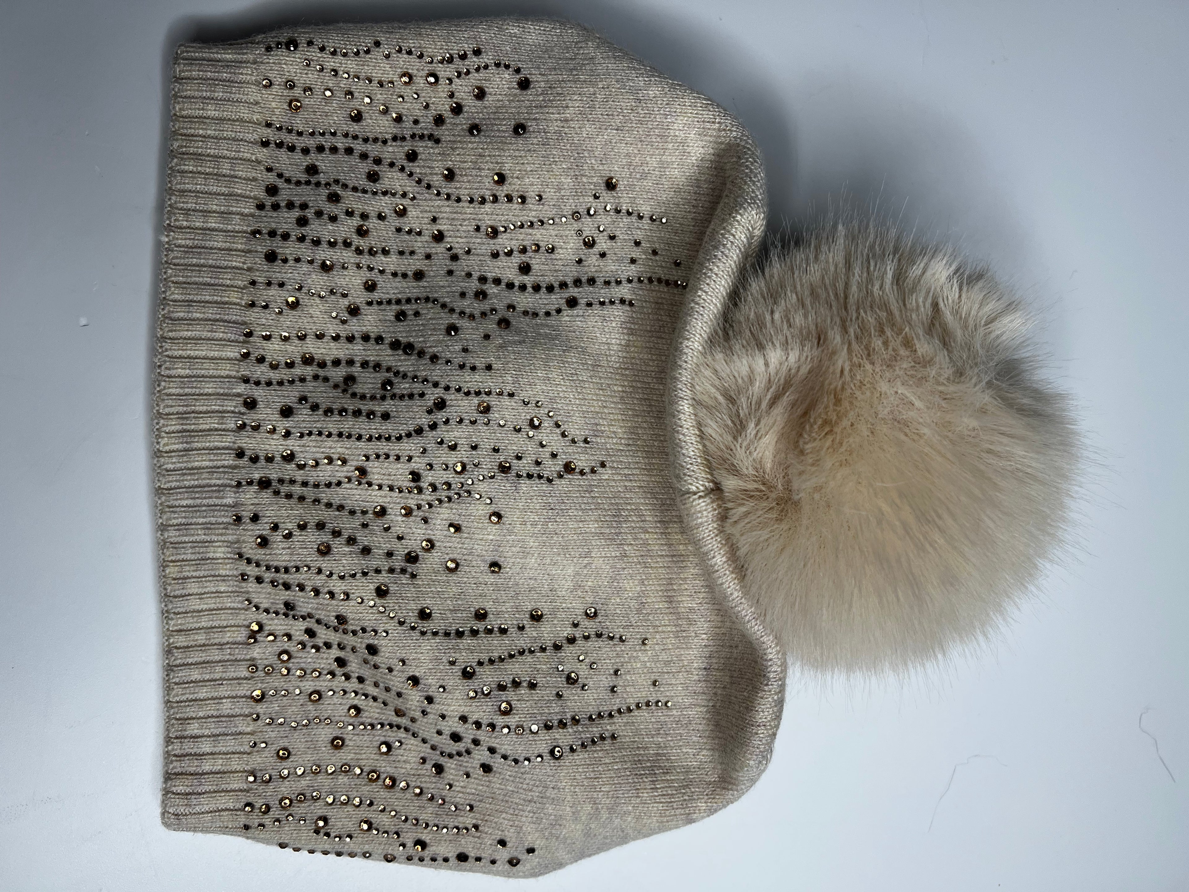 Luxury knitted sparkle pom pom hat SALE