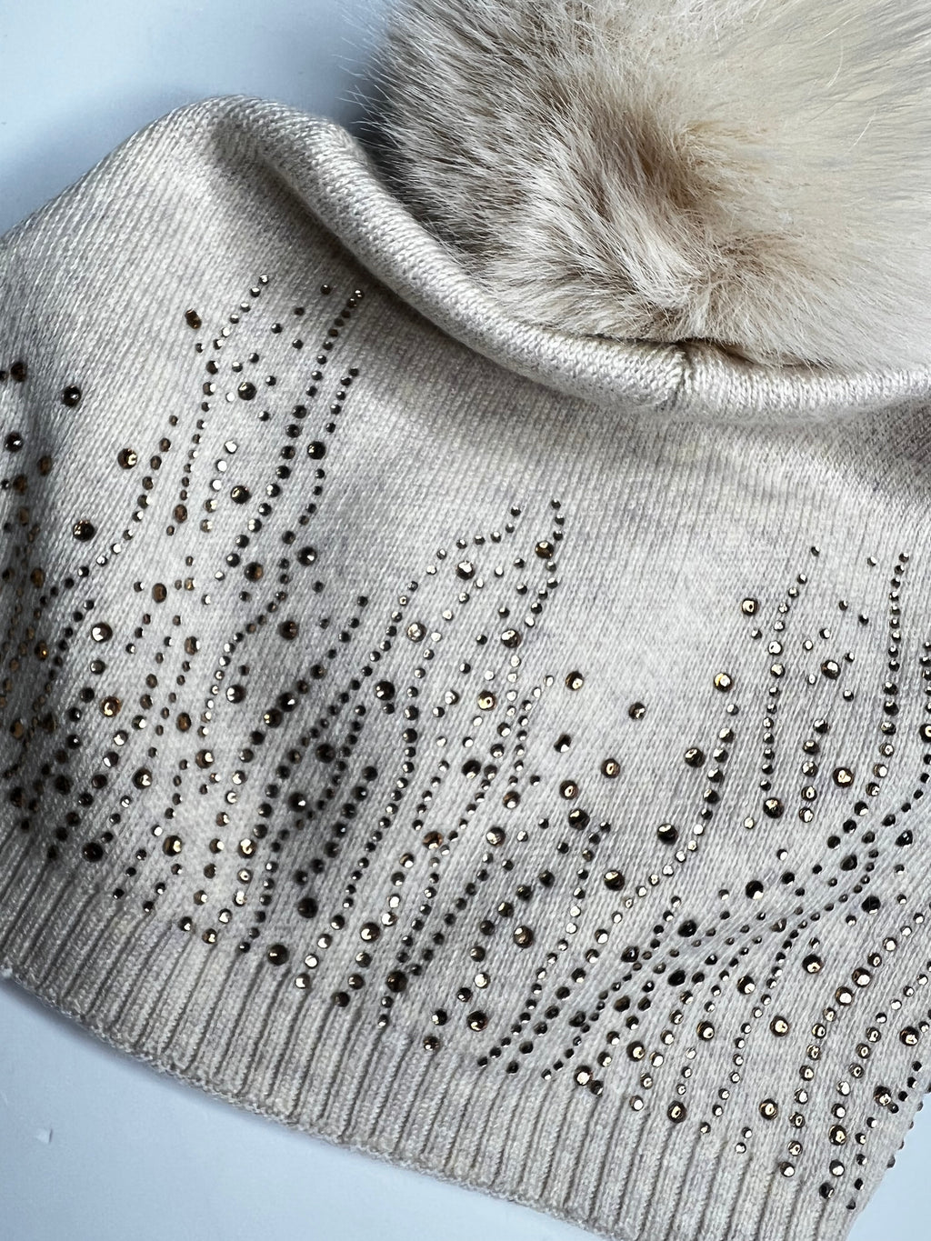 Luxury knitted sparkle pom pom hat SALE