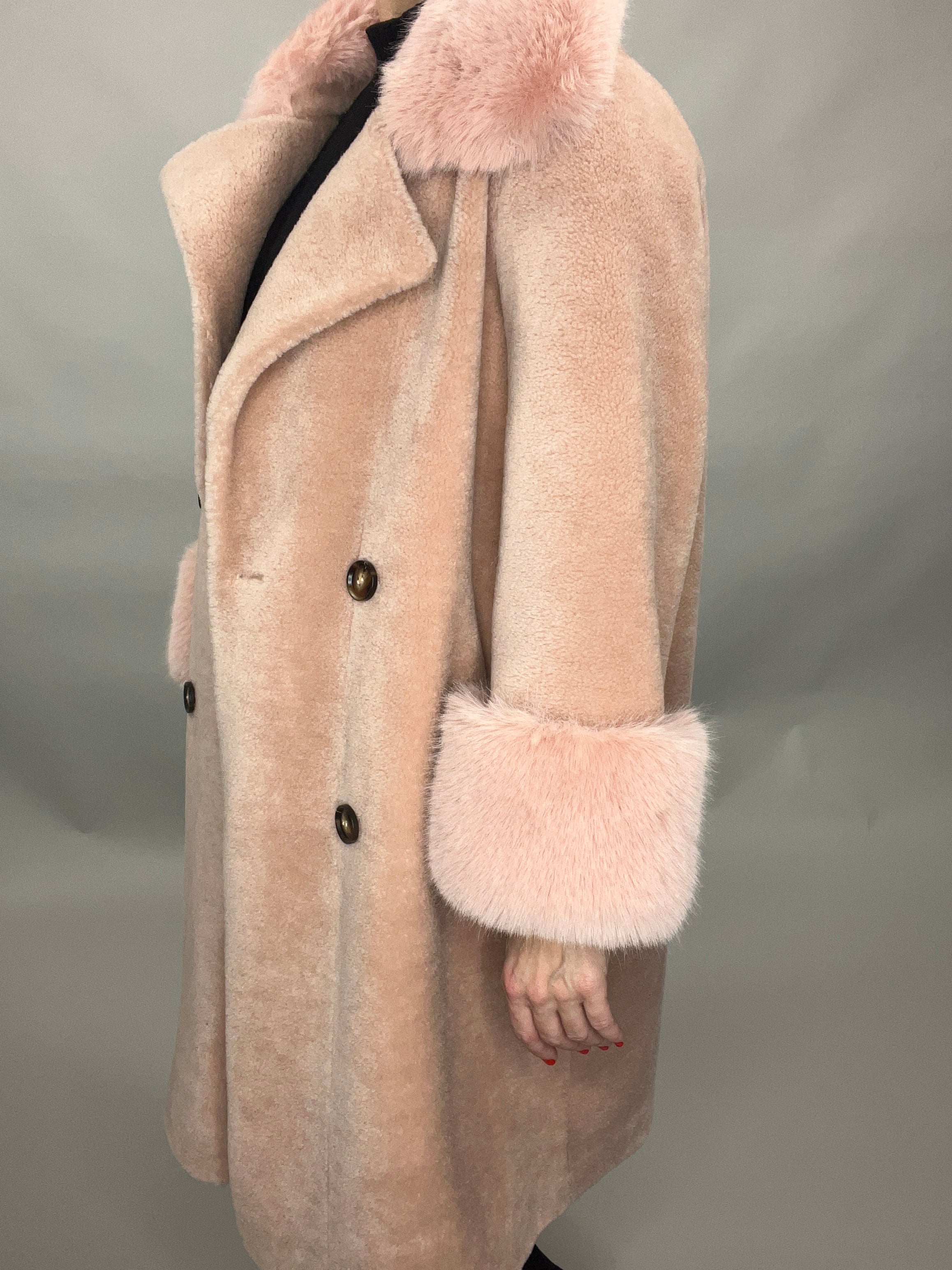 NEW IN Monaveen Teddy Grace Coat PALE PINK