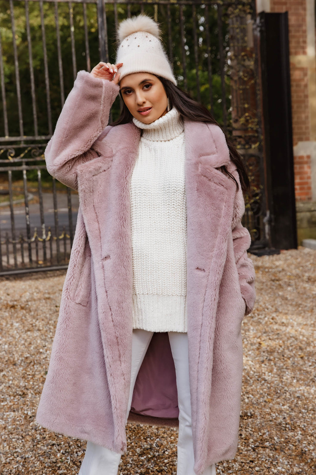 Monaveen Long Teddy Coat TAUPE