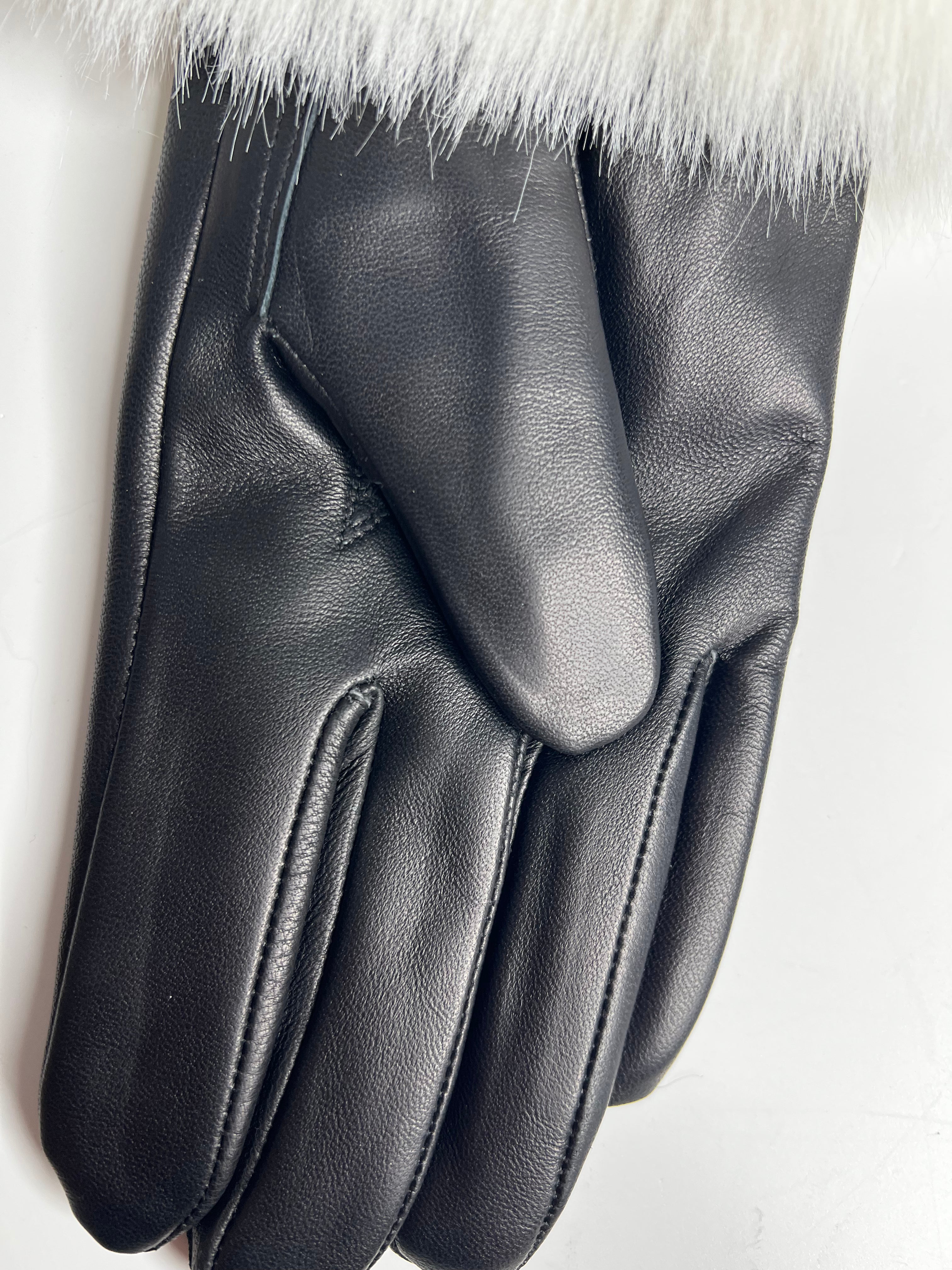 Luxury Leather Faux Fur Gloves - SALE