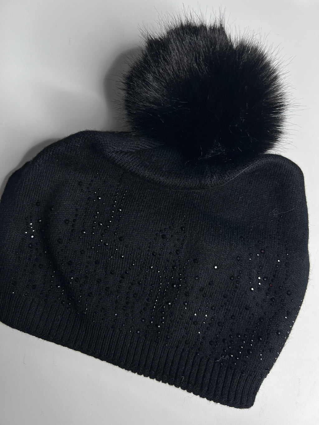 Luxury knitted sparkle pom pom hat SALE